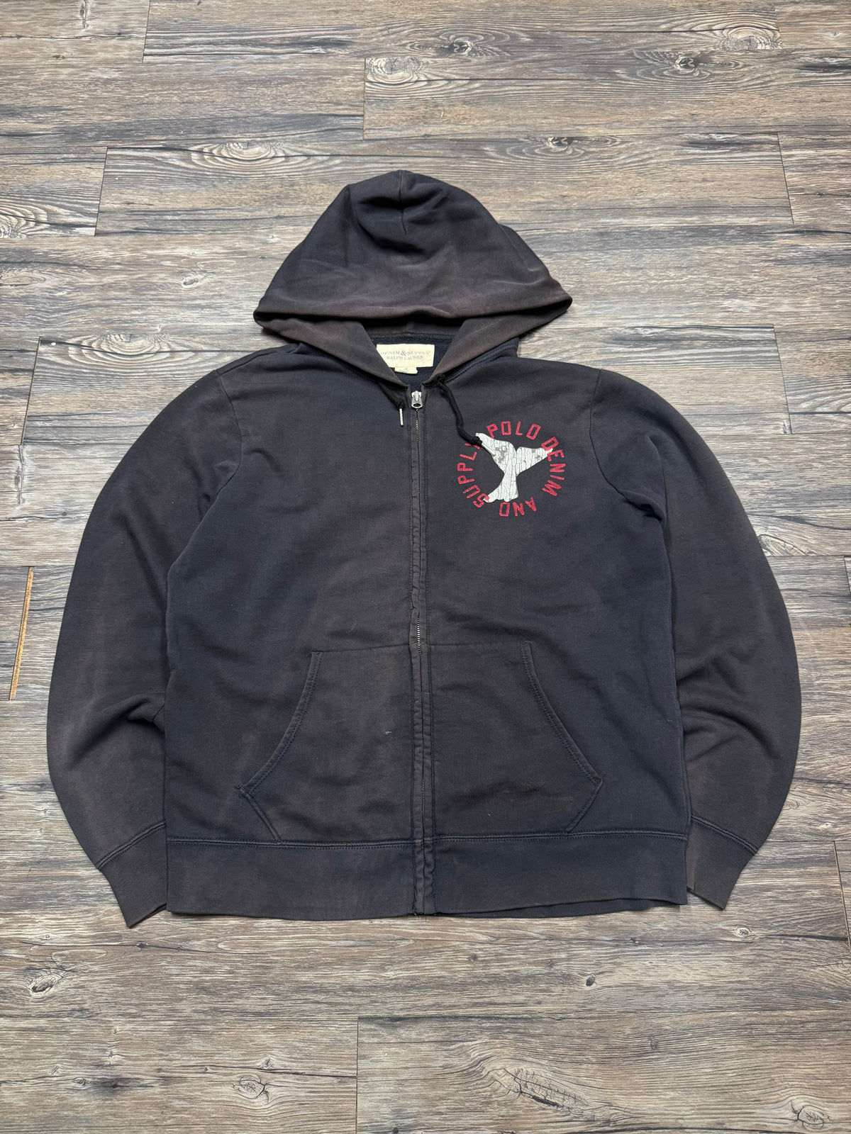 POLO RALPH LAUREN DENIM & SUPPLY ‘SAVE THE WHALES’ ZIP-UP HOODIE (L)