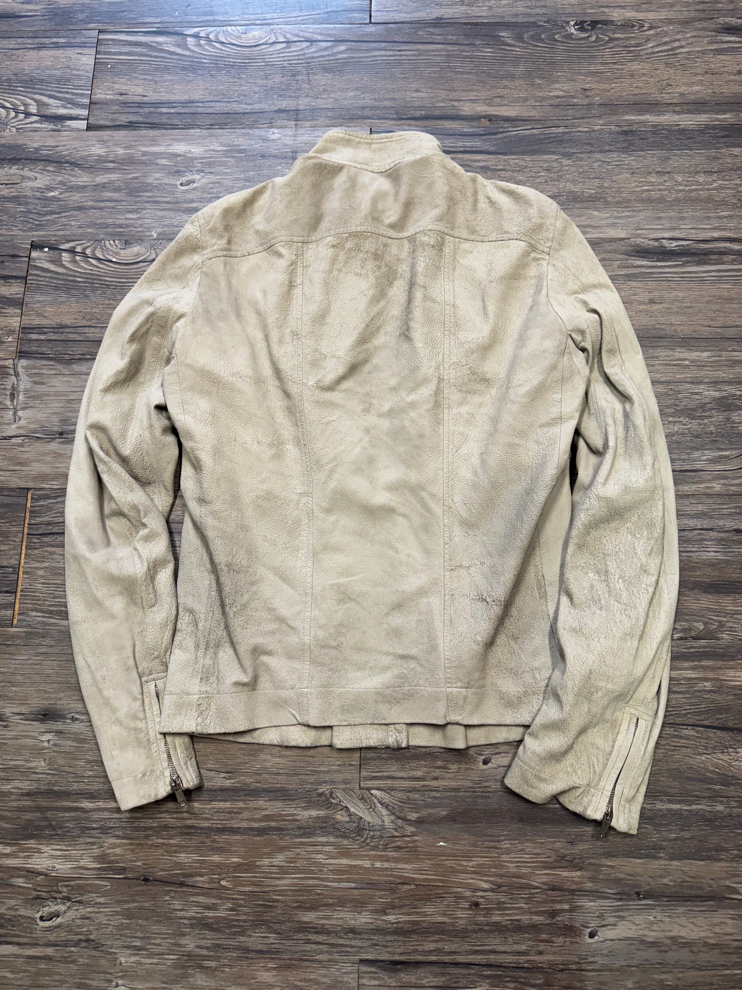 RICK OWENS ASYMMETRIC LEATHER BIKER JACKET (L)
