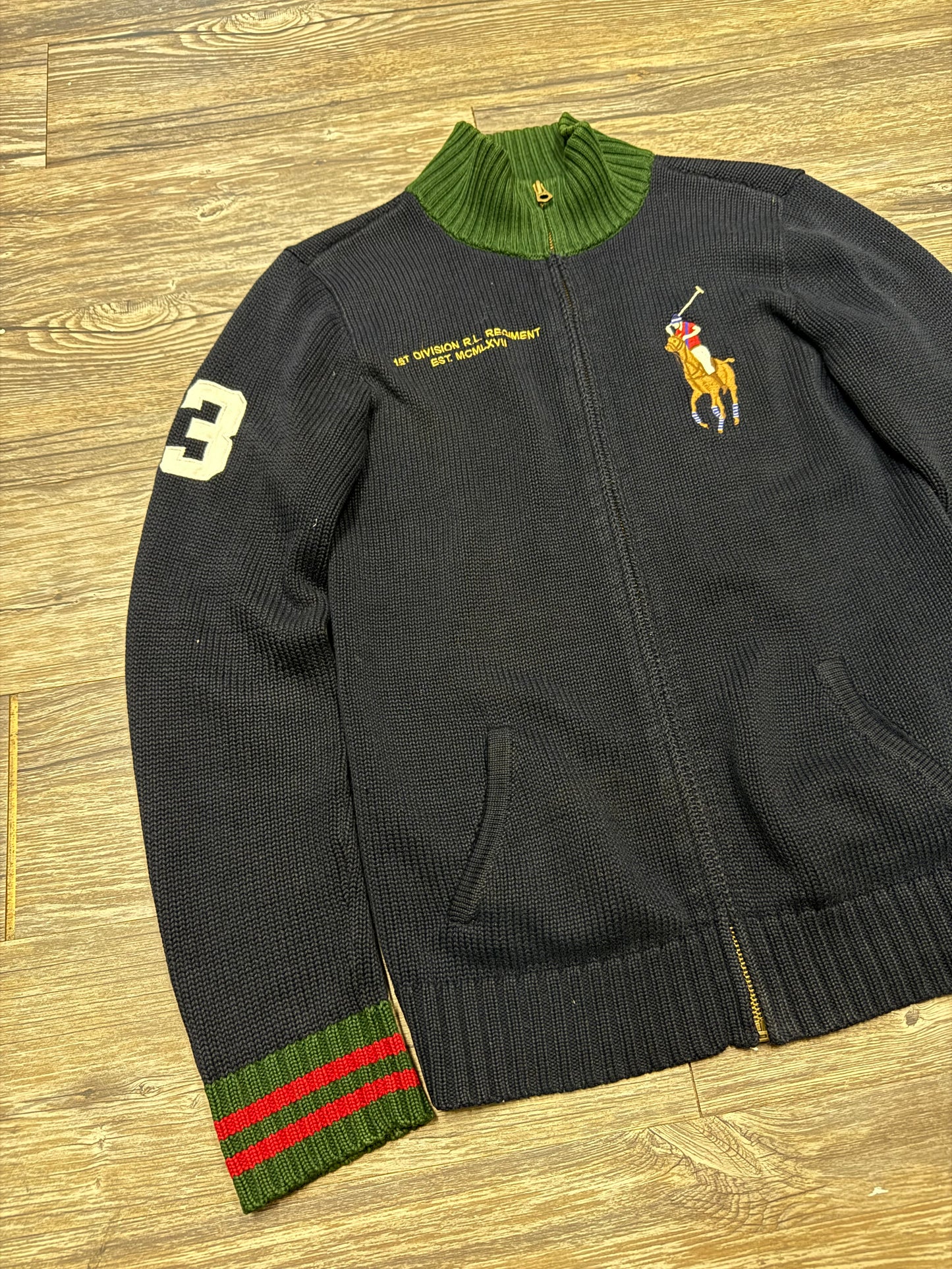 VINTAGE POLO RALPH LAUREN KNIT ZIP-UP JACKET (S)