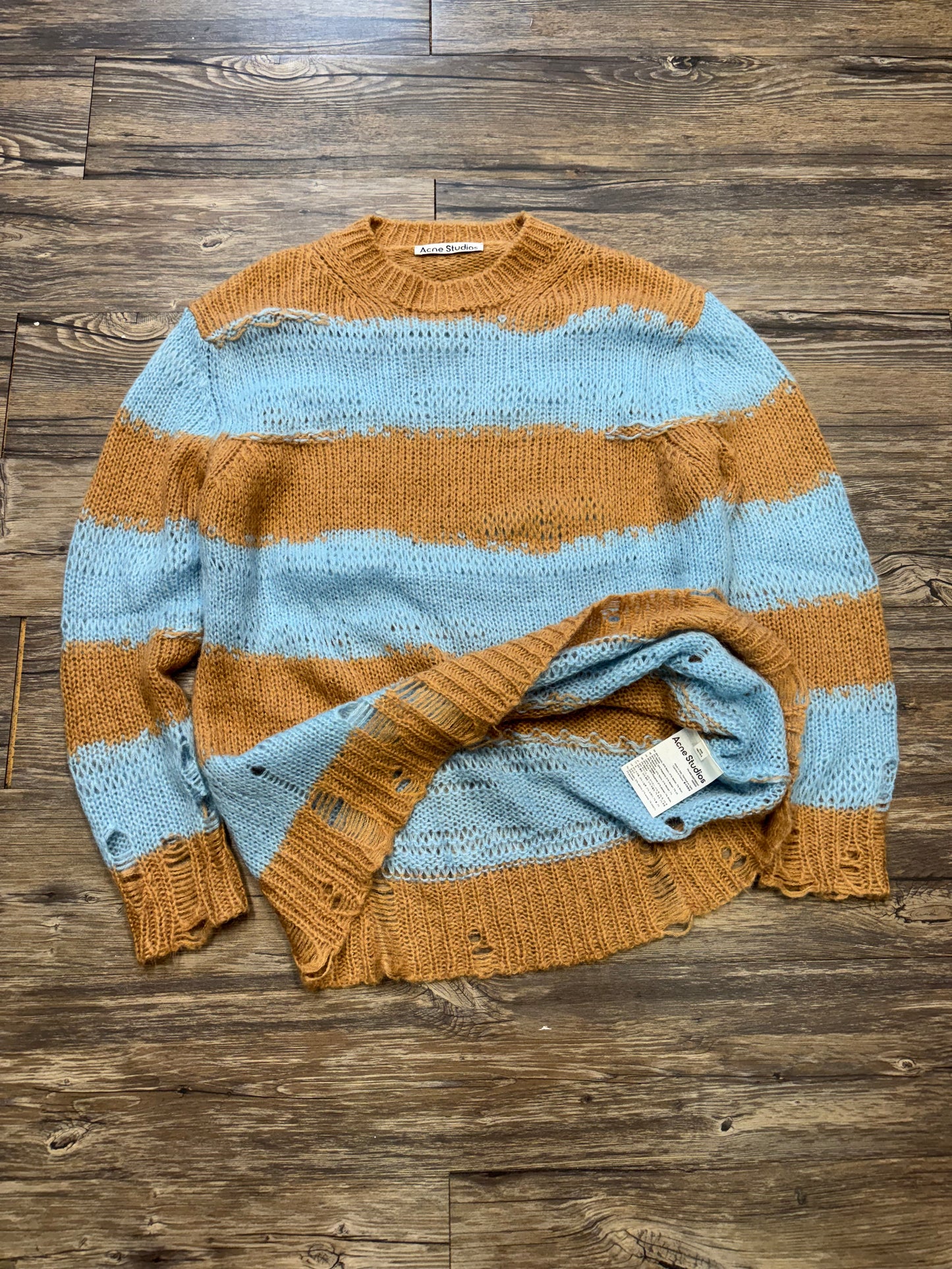 ACNE STUDIOS STRIPED MOHAIR SWEATER (XXS)