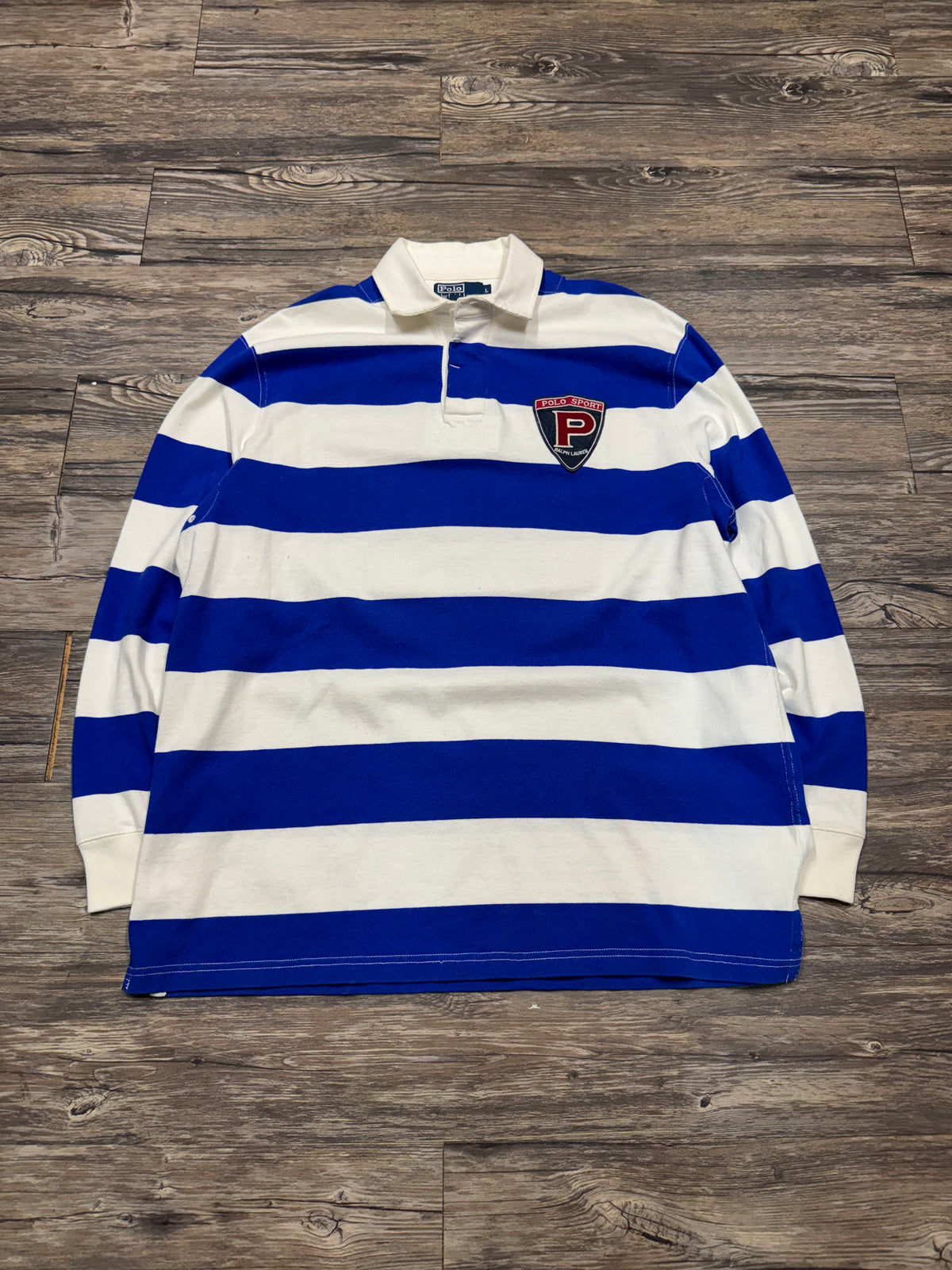POLO RALPH LAUREN STRIPED RUGBY SHIRT (L)