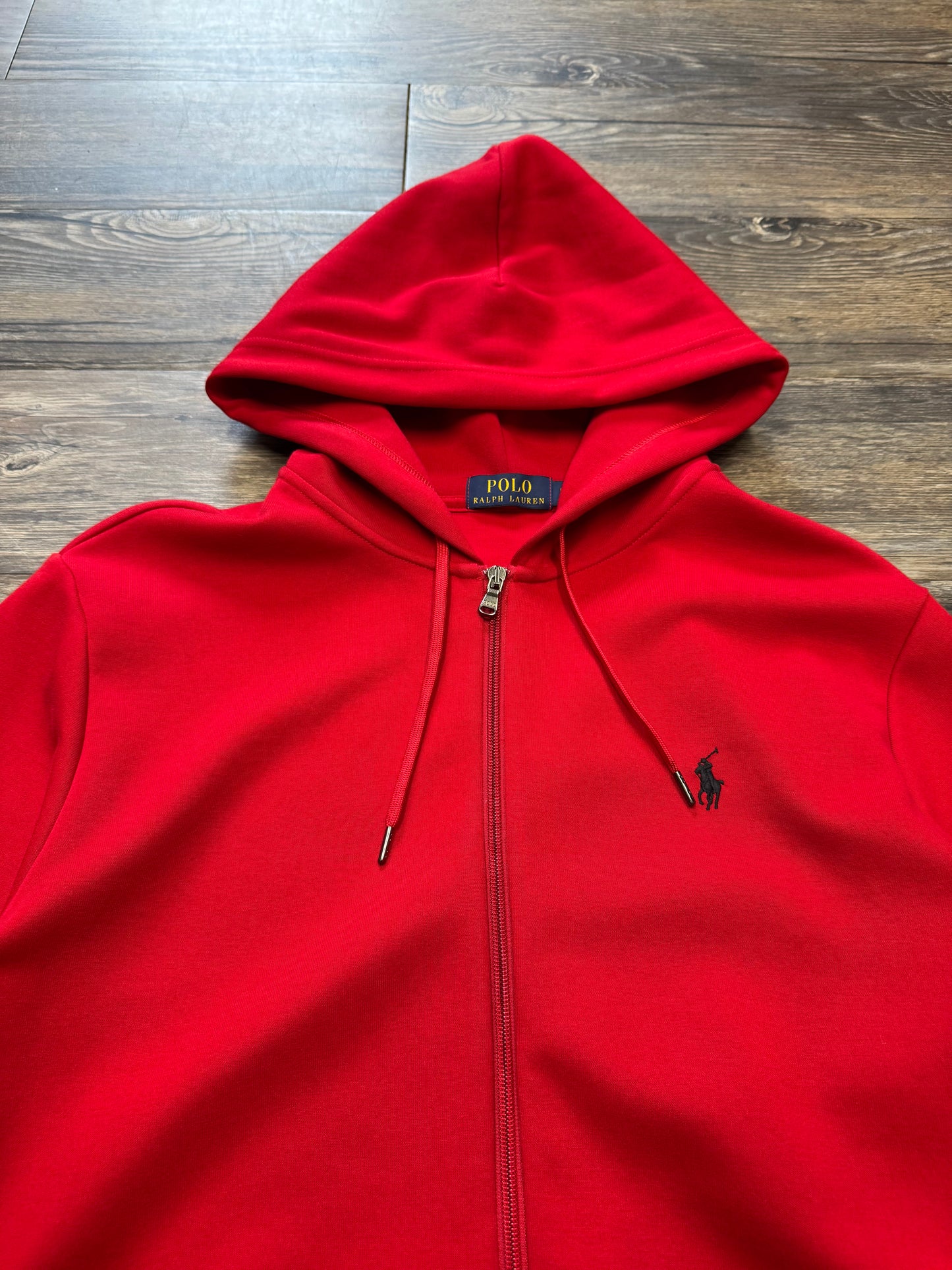 POLO RALPH LAUREN RED ZIP UP SWEATSHIRT (L)