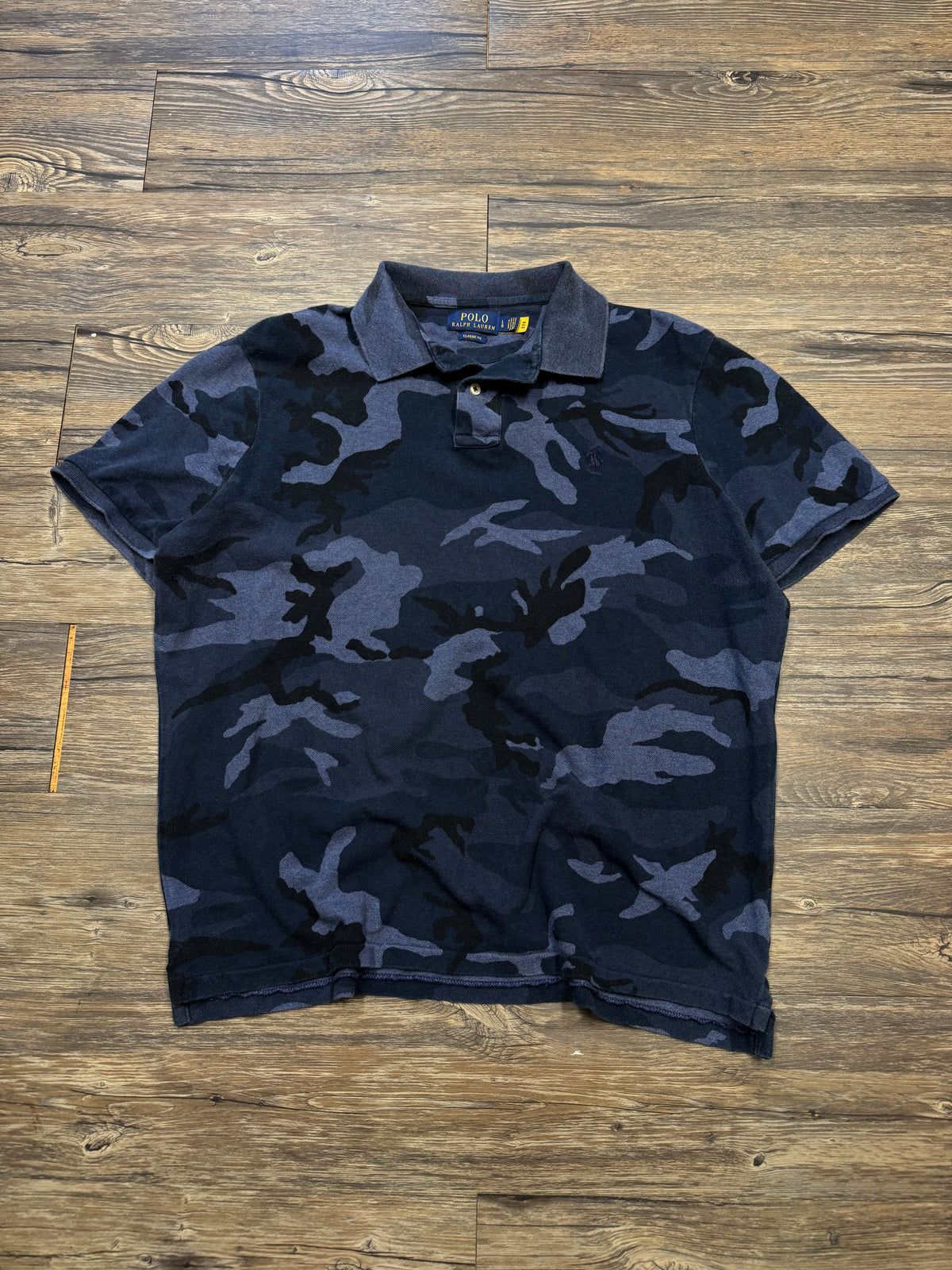 POLO RALPH LAUREN DARK BLUE CAMOFLAUGE POLO (L)