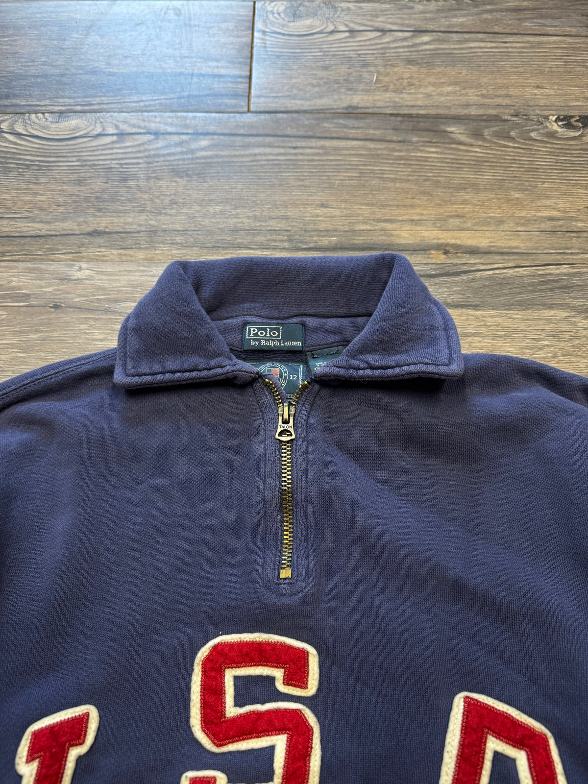 POLO RALPH LAUREN TEAM U.S.A QUARTER ZIP SWEATER (S)