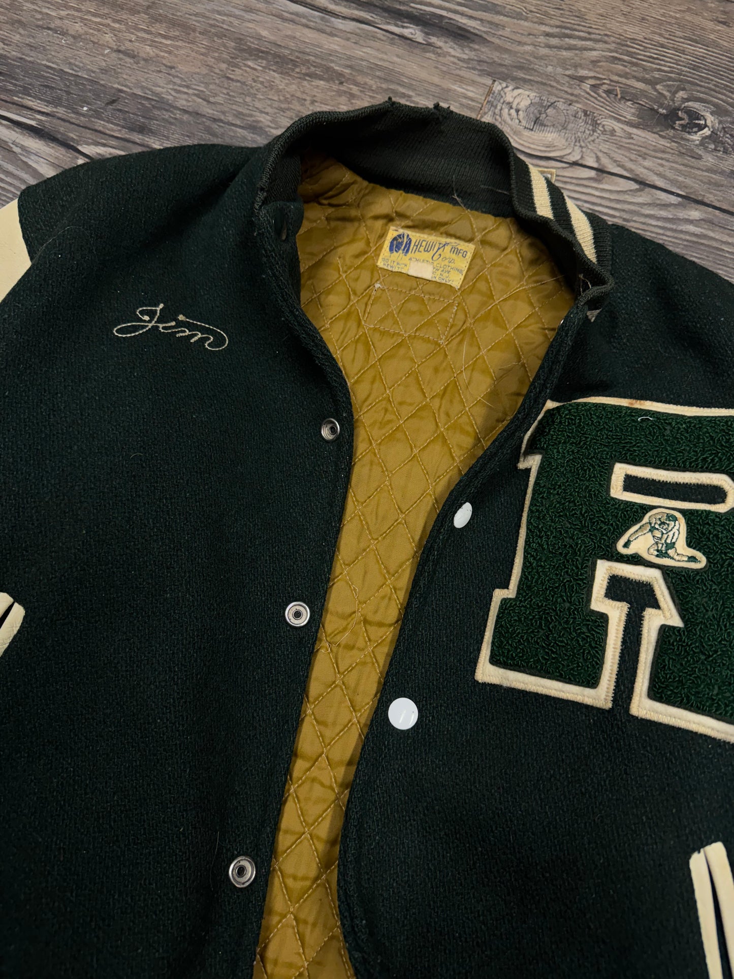 80's NEW YORK MFG VINTAGE VARSITY JACKET (MEDIUM)