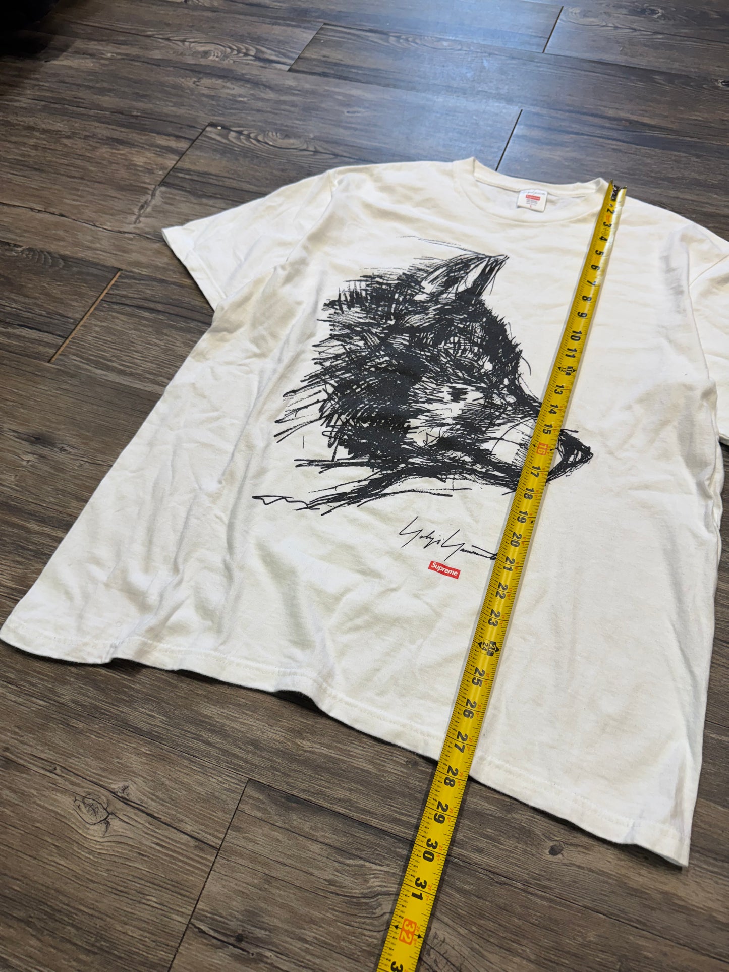 SUPREME X YOHJI YAMAMOTO FW20 SCRIBBLE WOLF TEE (L)