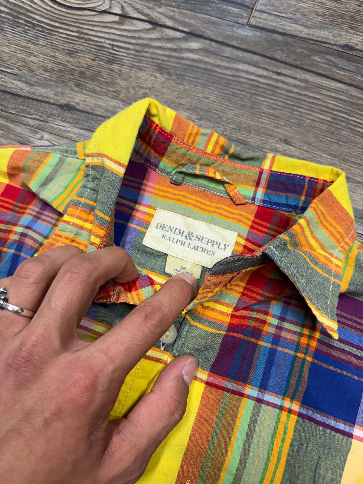 POLO RALPH LAUREN DENIM & SUPPLY CHECKERED SS BUTTON-UP (S)
