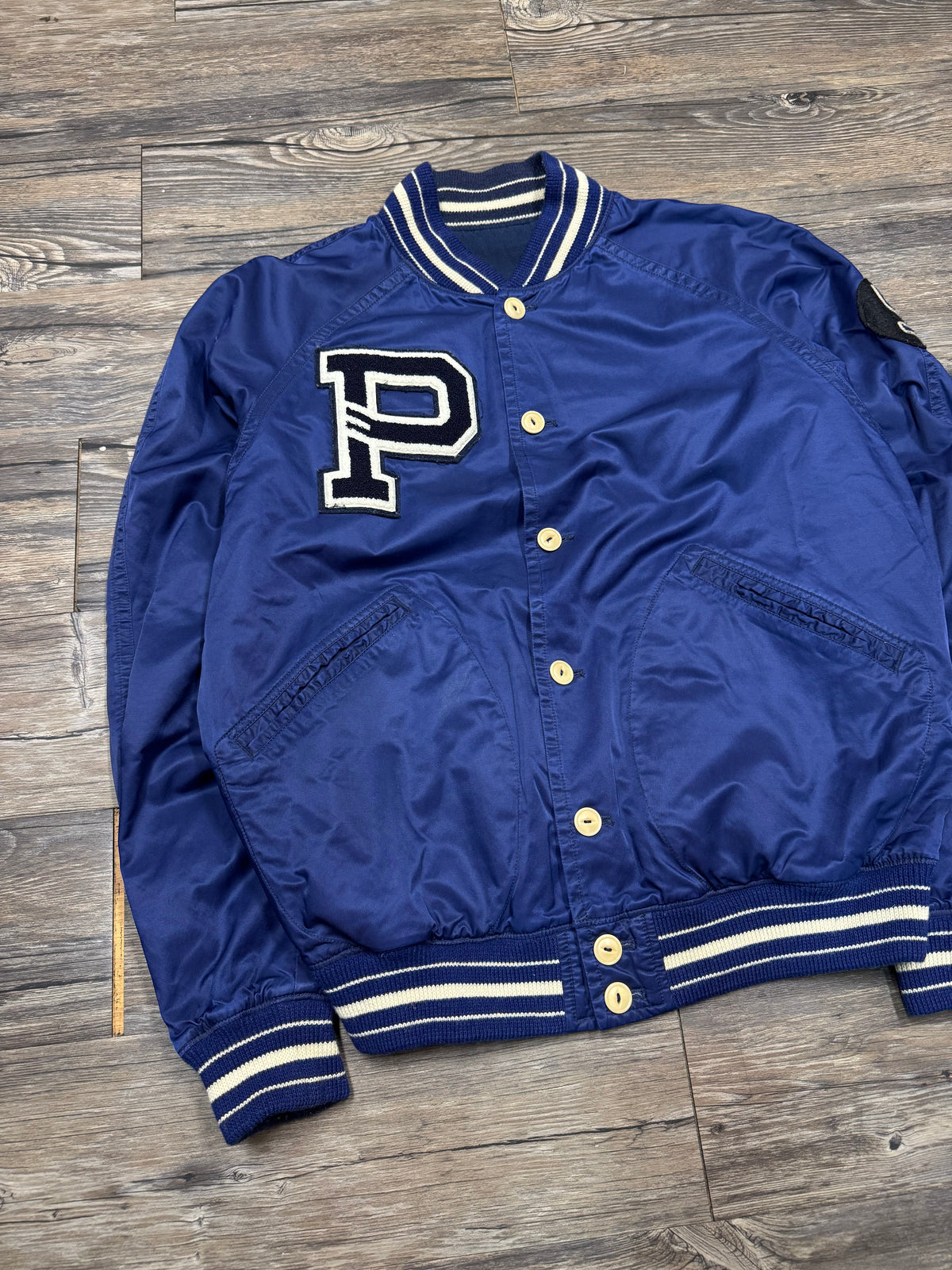 POLO RALPH LAUREN REVERSIBLE VARSITY LETTER JACKET (L)