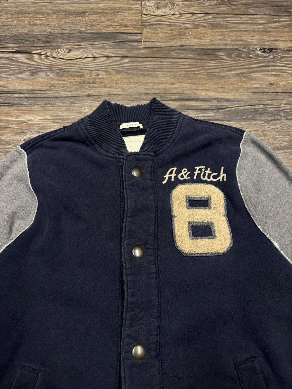 ABERCROMBIE & FITCH VINTAGE LOGO VARSITY JACKET (XL)