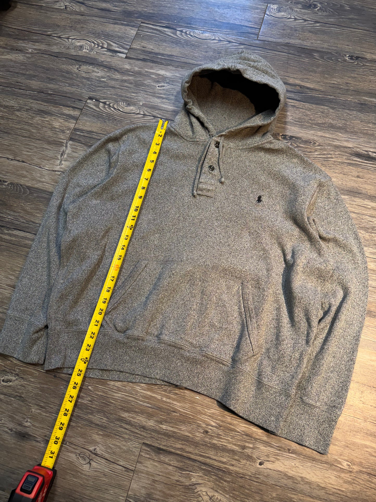 POLO RALPH LAUREN HENLEY HOODIE (XL)