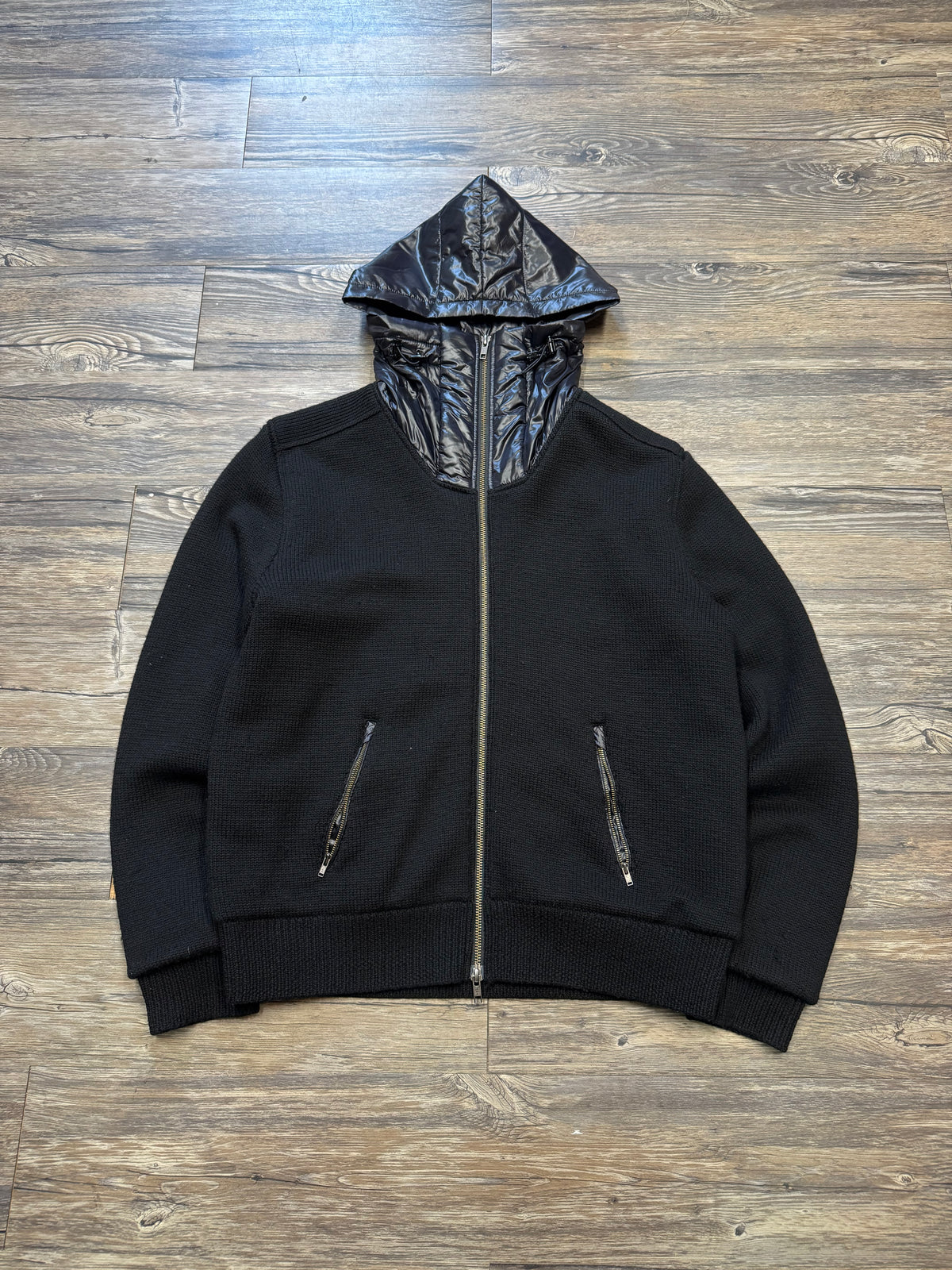 POLO RALPH LAUREN RLX WOOL HYBRID NYLON HOODED ZIP UP JACKET (M)