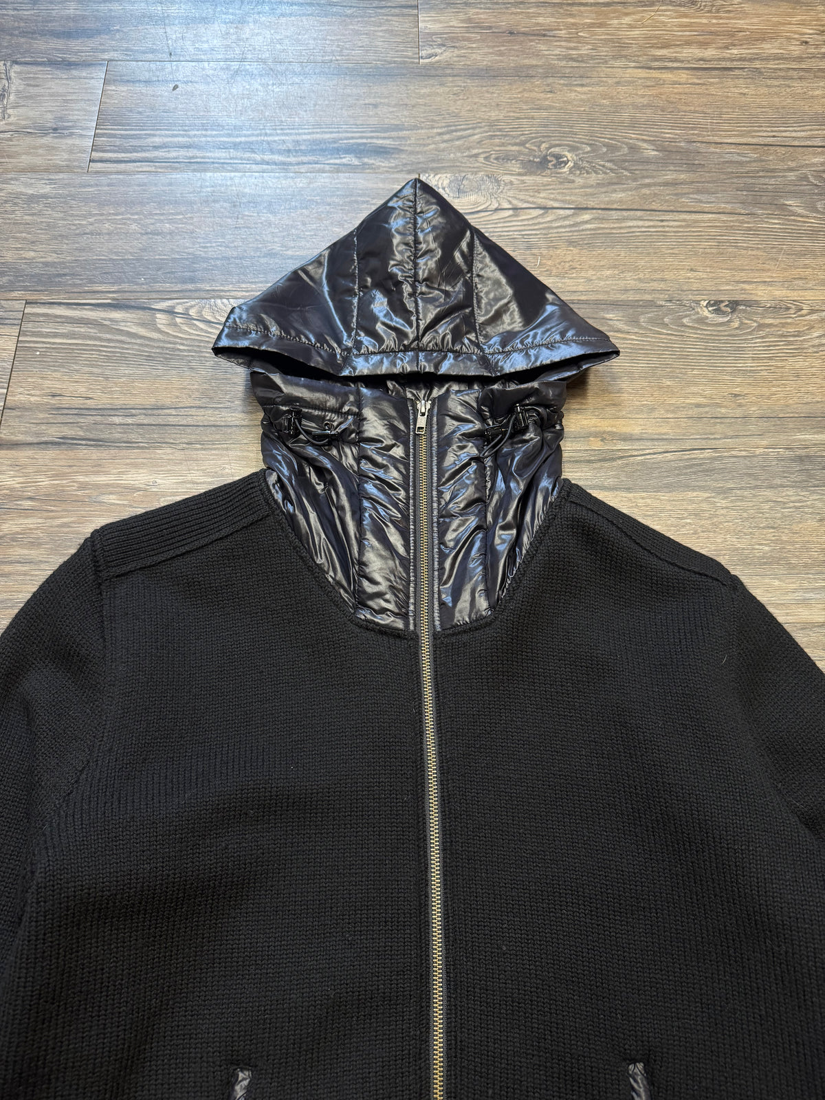 POLO RALPH LAUREN RLX WOOL HYBRID NYLON HOODED ZIP UP JACKET (M)