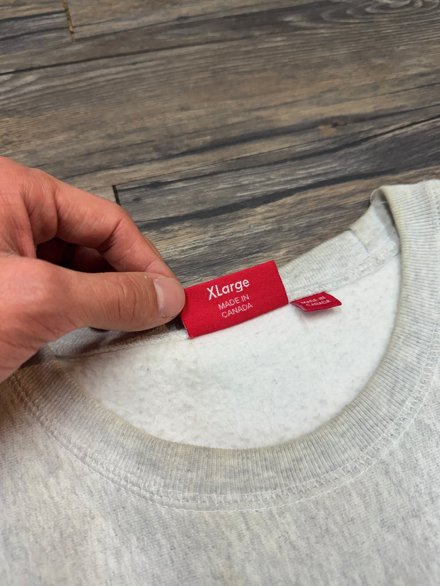 SUPREME BOX LOGO GRAY CREWNECK (XL)