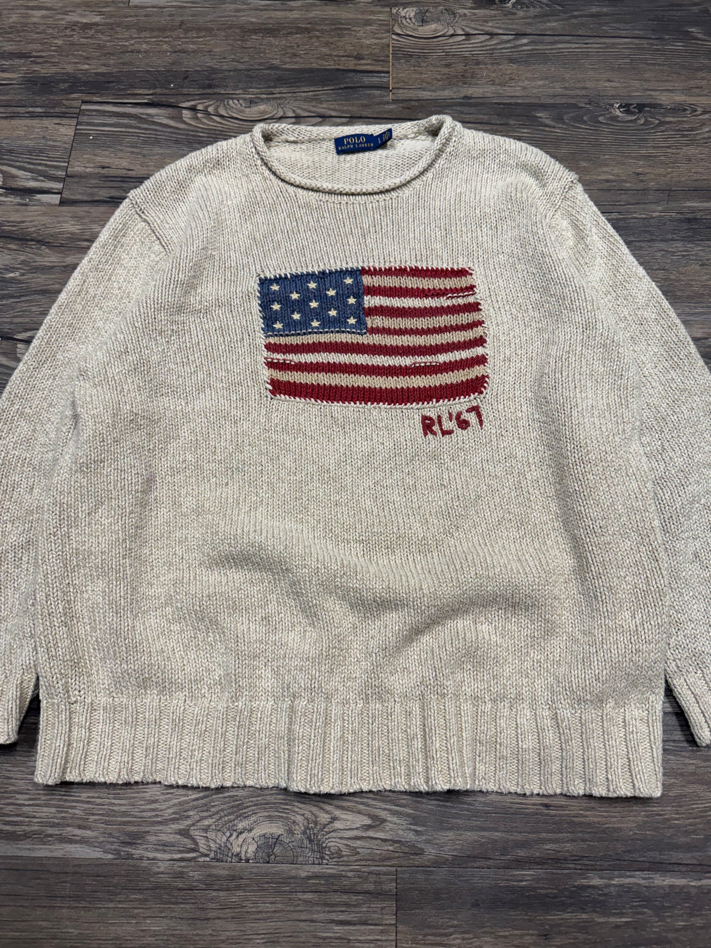 RALPH LAUREN CREAM KNIT SWEATER (L)
