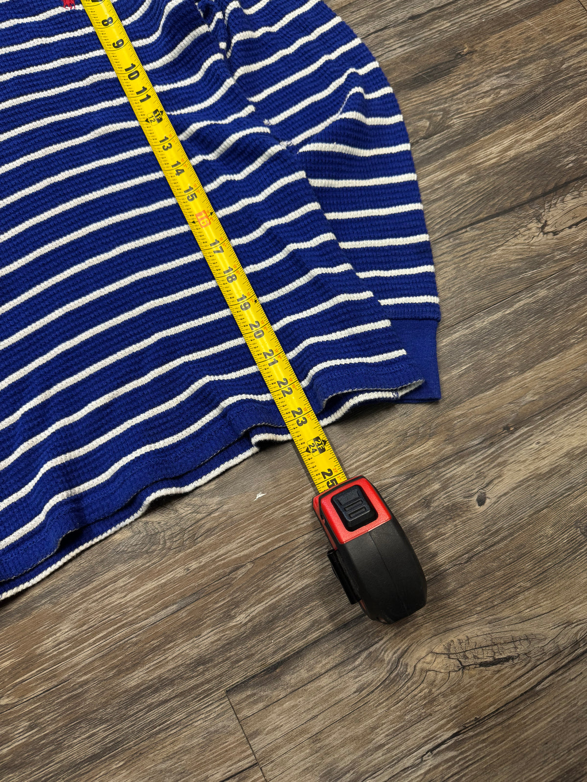 POLO RALPH LAUREN STRIPED HENLEY HOODIE (S)