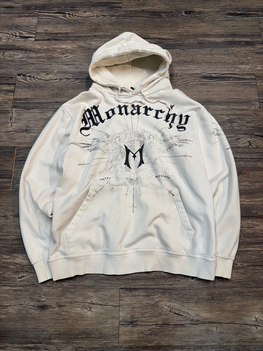 NUMBER (N)INE WHITE MONARCHY HOODIE (XL)