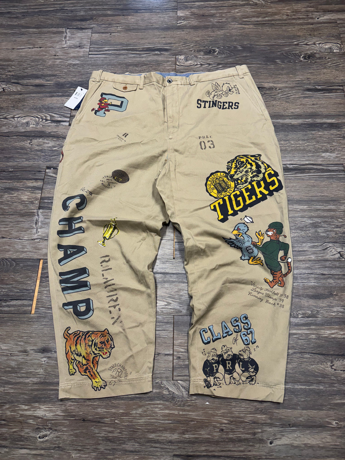 POLO RALPH LAUREN BAGGY FIT GRAPHIC STENCIL CHINO PANTS (42)