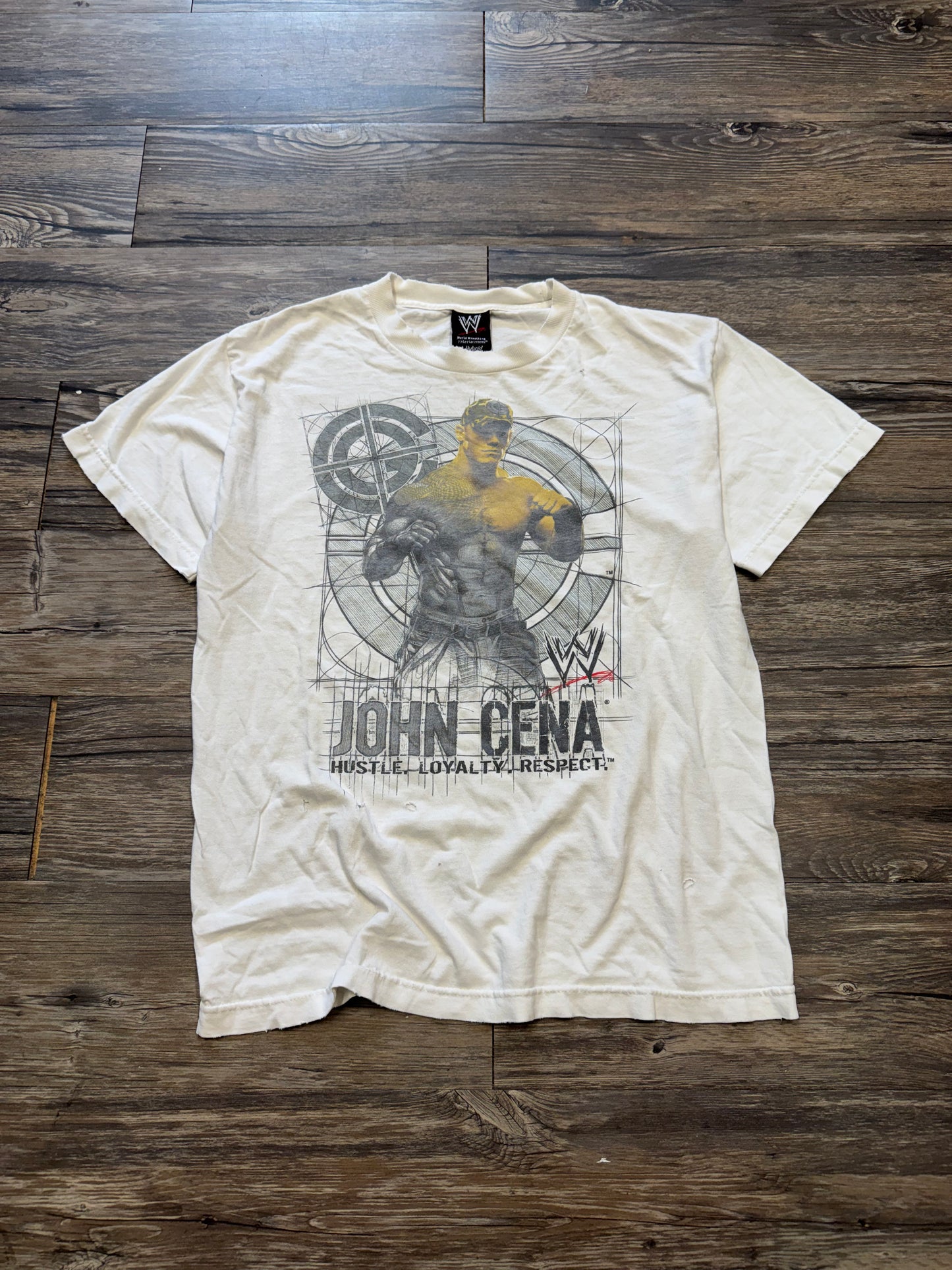 JOHN CENA 2000s DISTRESSED WWE PROMO T-SHIRT (M)