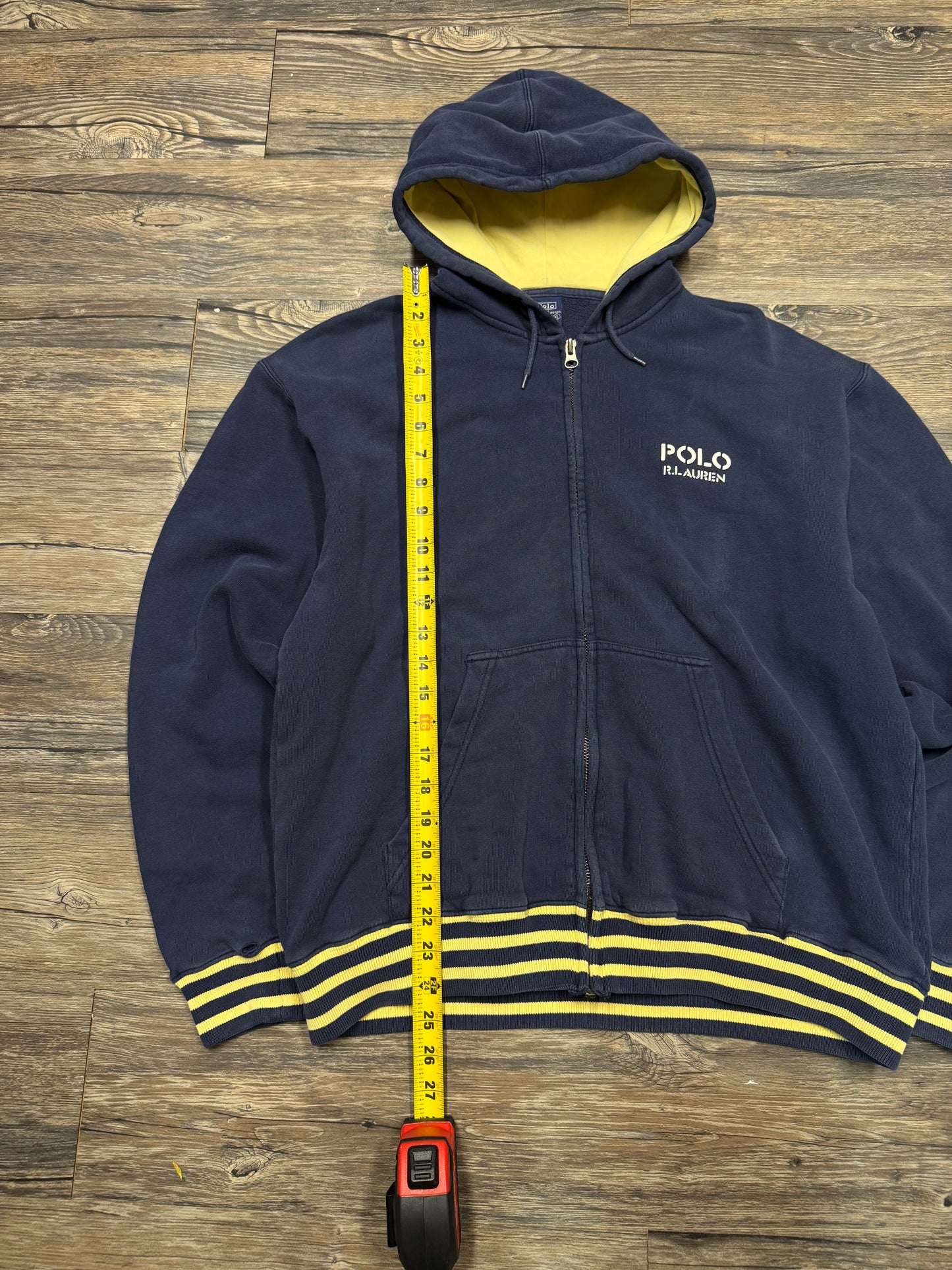 VINTAGE POLO RALPH LAUREN ZIP UP HOODIE (XL)
