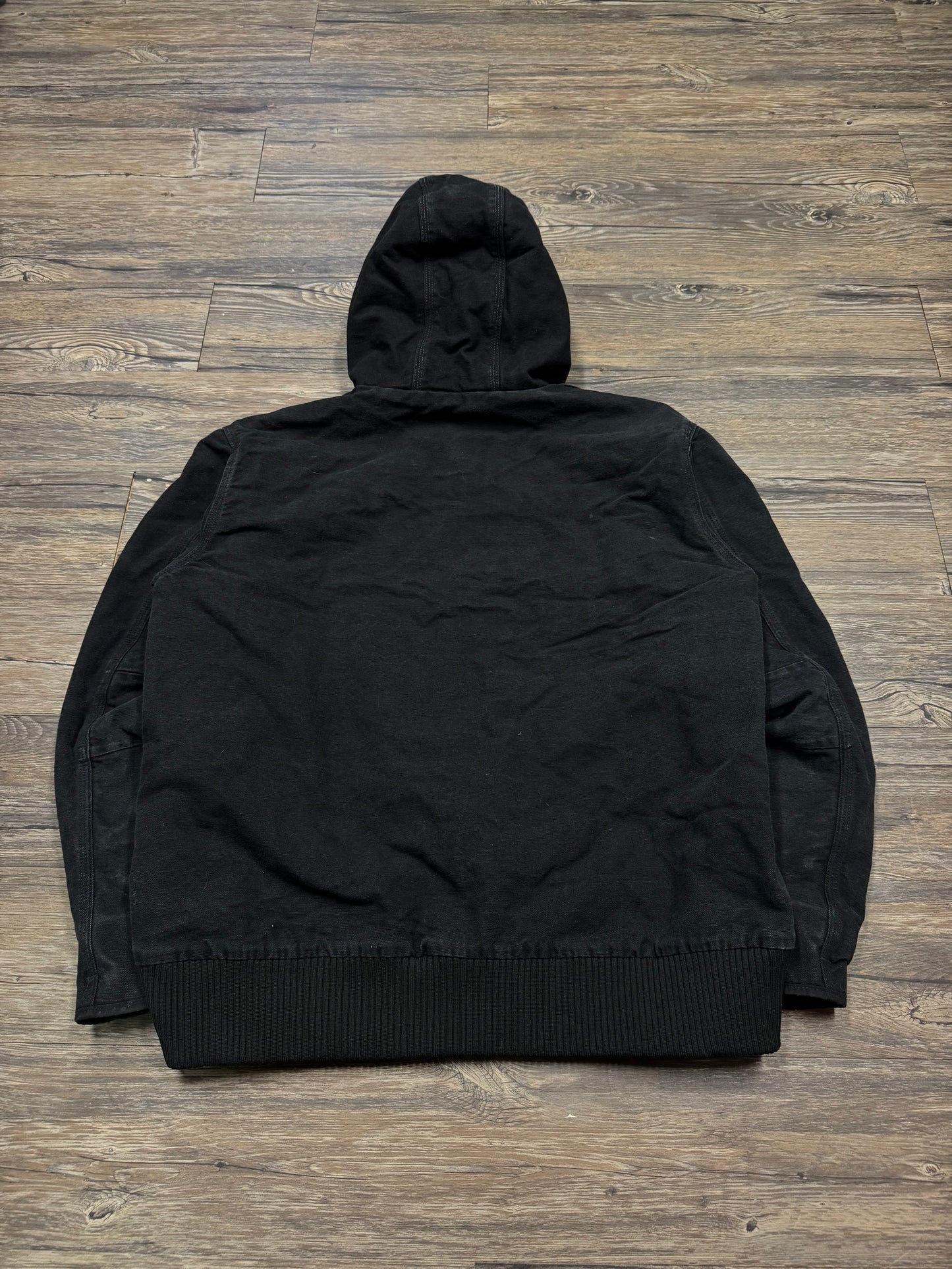 BLACK CARHARTT HOODED JACKET (L)