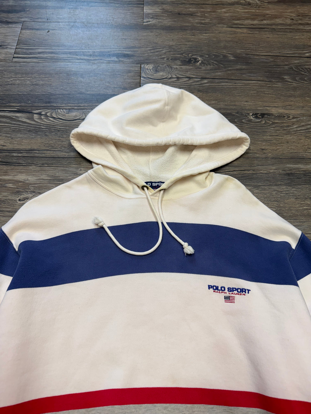90’s POLO SPORT RALPH LAUREN STRIPED HOODIE (M)