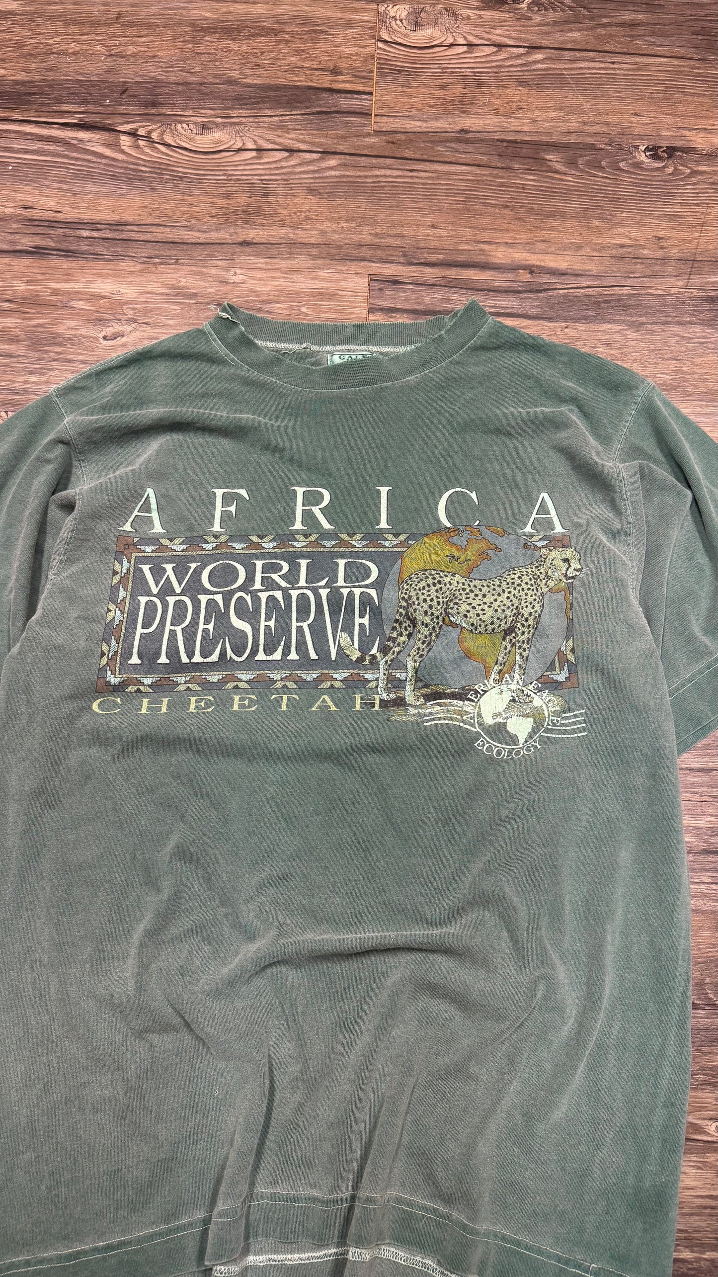 90s FADED AFRICA CHEETAH TEE (L)