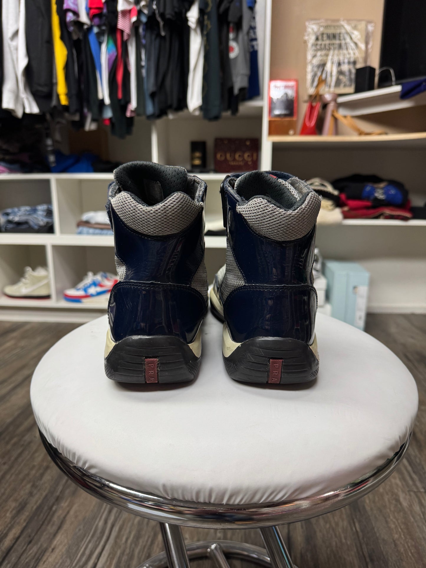 PRADA PATENT LEATHER HITOP CUPS (9-9.5)