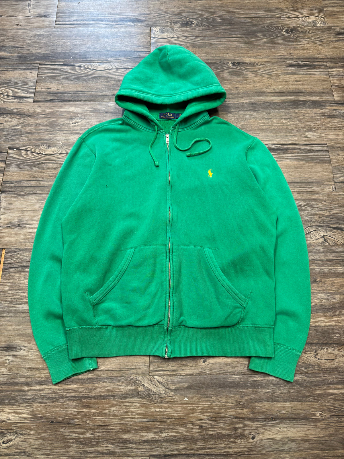 POLO RALPH LAUREN LUCKY GREEN CLASSIC ZIP UP HOODIE (L)