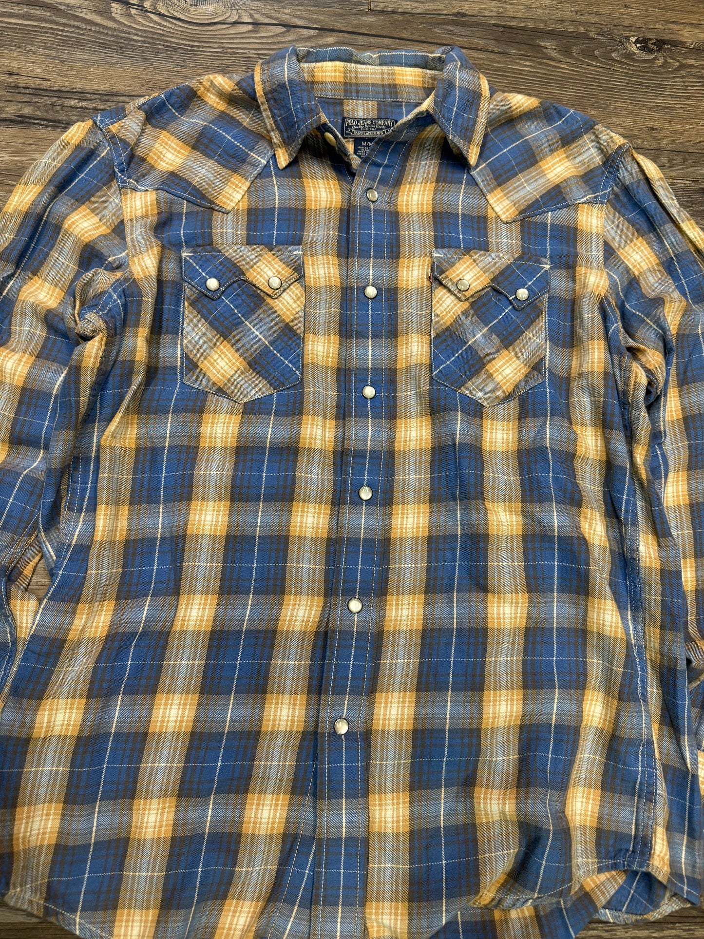 POLO JEANS COMPANY PLAID SHIRT (M)