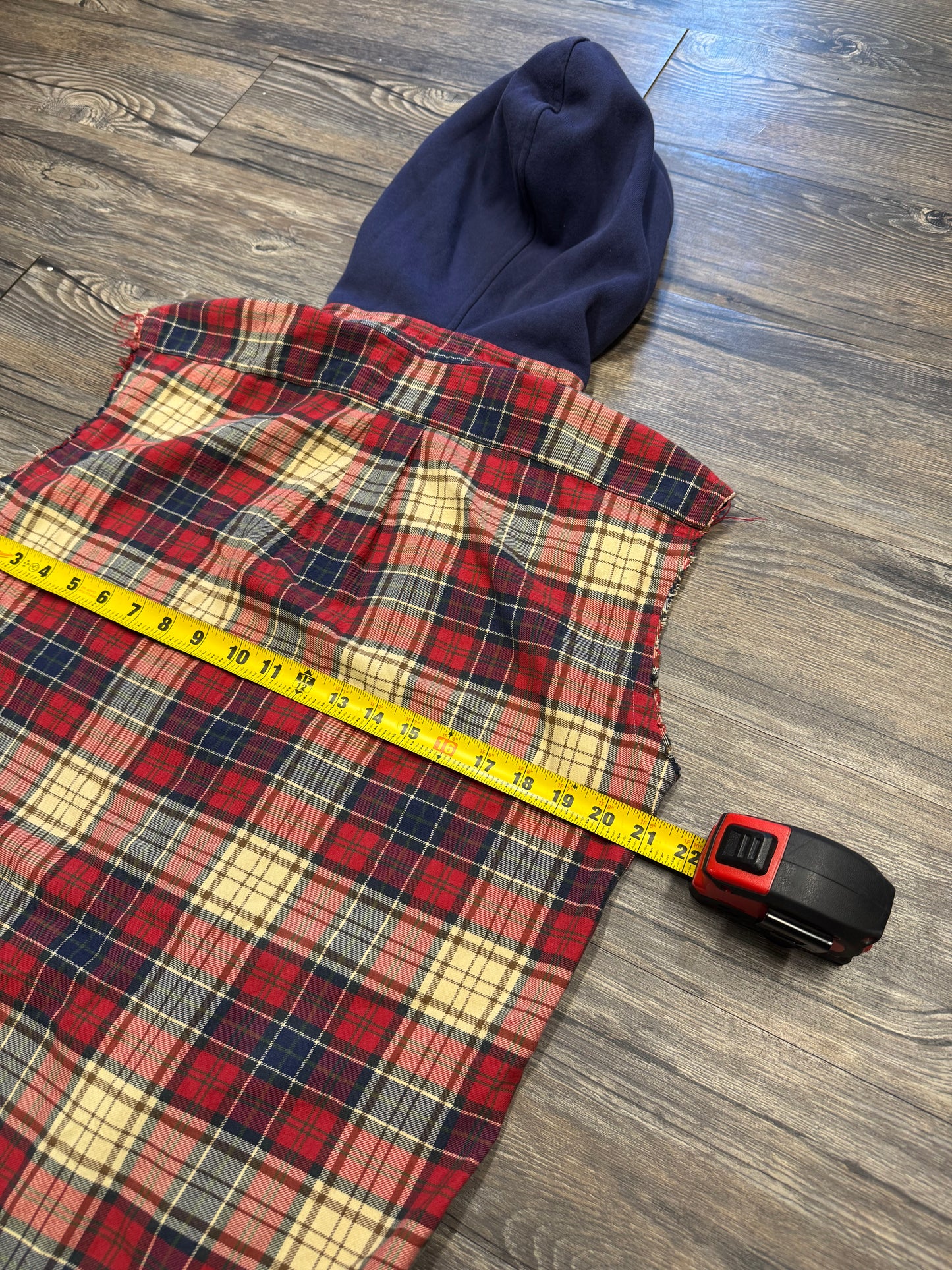 POLO RALPH LAUREN PLAID HOODED FLANNEL VEST (S)