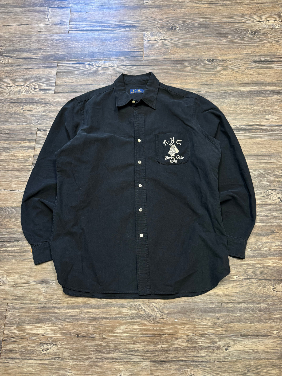 POLO RALPH LAUREN NEW YORK BOXING BUTTON UP SHIRT (L)