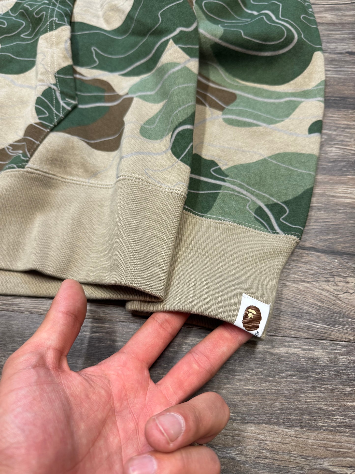 A BATHING APE LAYERED LINE 3M SHARK ZIP (L)