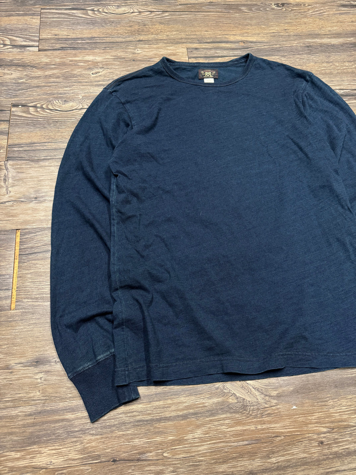 DOUBLE RL FADED BLUE SLUB LONGSLEEVE SHIRT (M)
