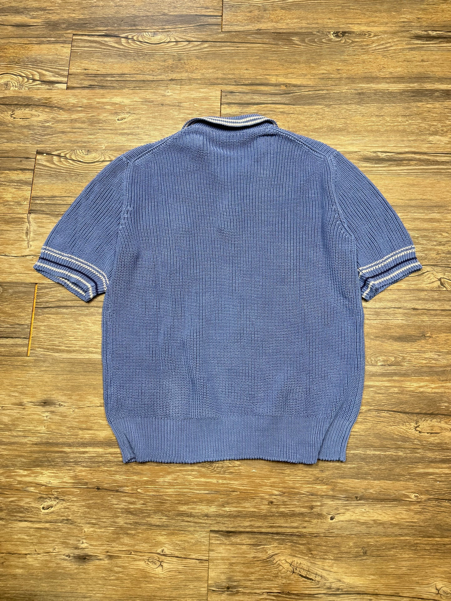 MARNI BLUE KNIT LOGO POLO (L)