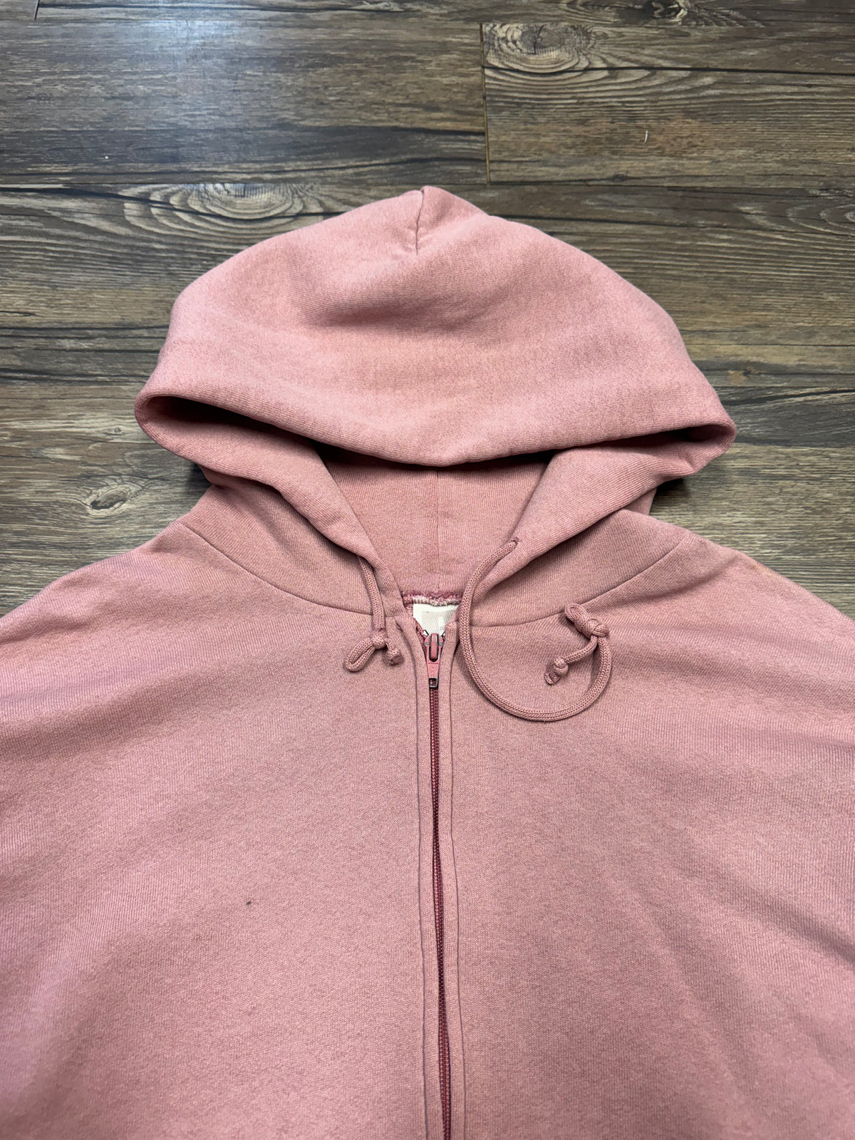 RUSSELL GREY TAG BUBBLE GUM ZIP UP HOODIE (M)