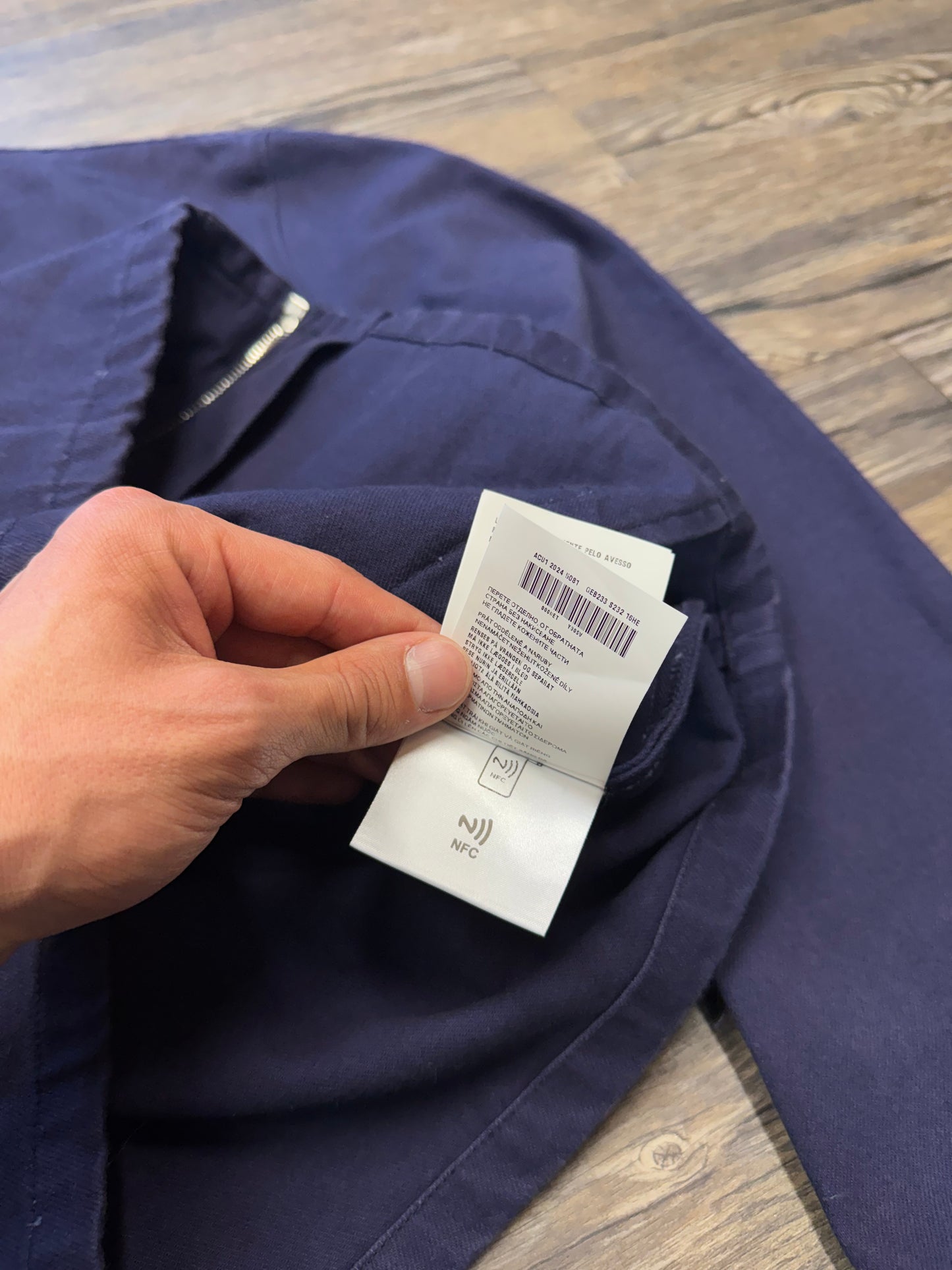 PRADA TRIANGLE LOGO NAVY TRACK JACKET (L)