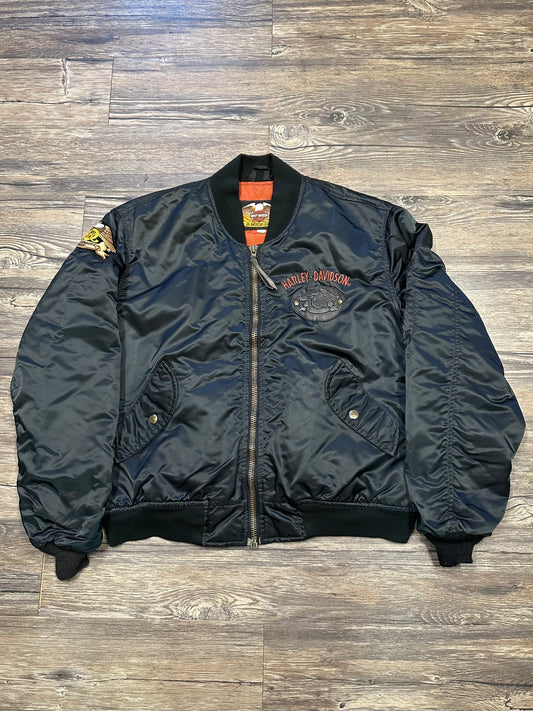 HARLEY DAVIDSON ZIP-UP EMBROIDERED JACKET (MEDIUM)