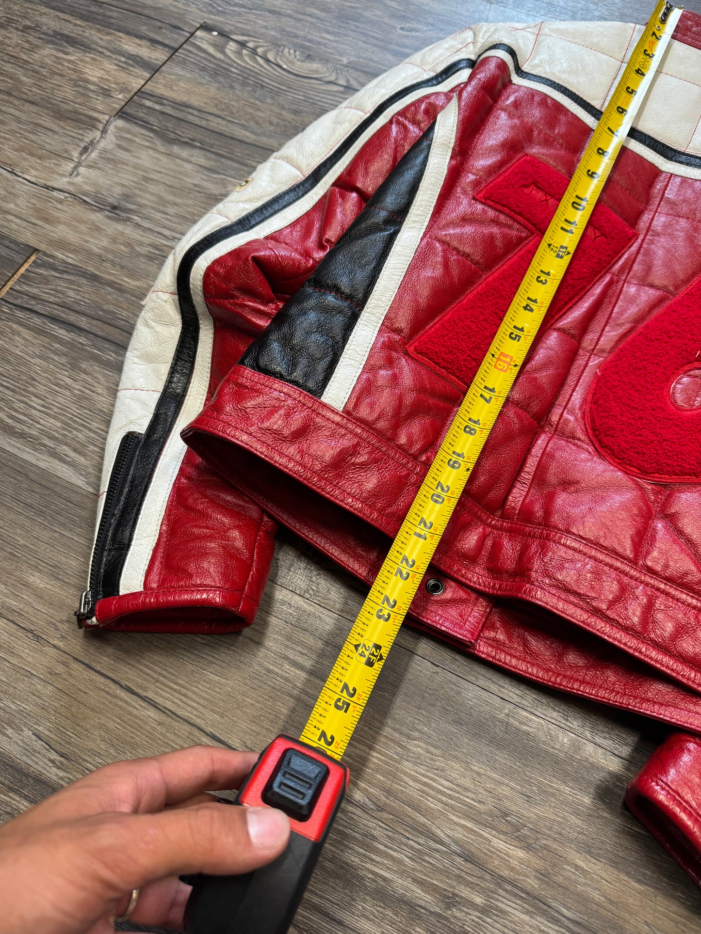 EXTASY VINTAGE LEATHER RACE JACKET (S)