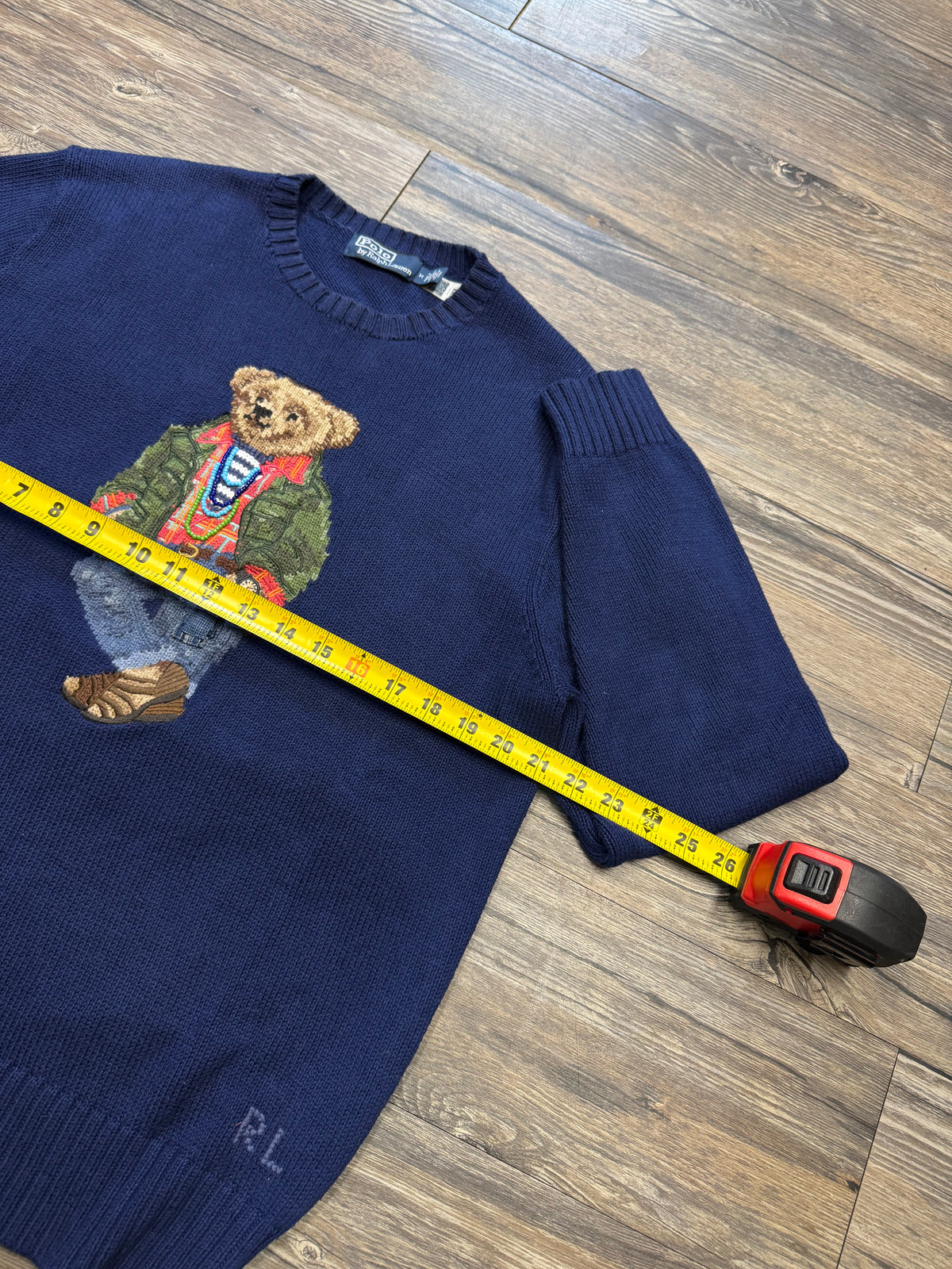 POLO RALPH LAUREN BEADED BEAR KNIT SWEATER (M)