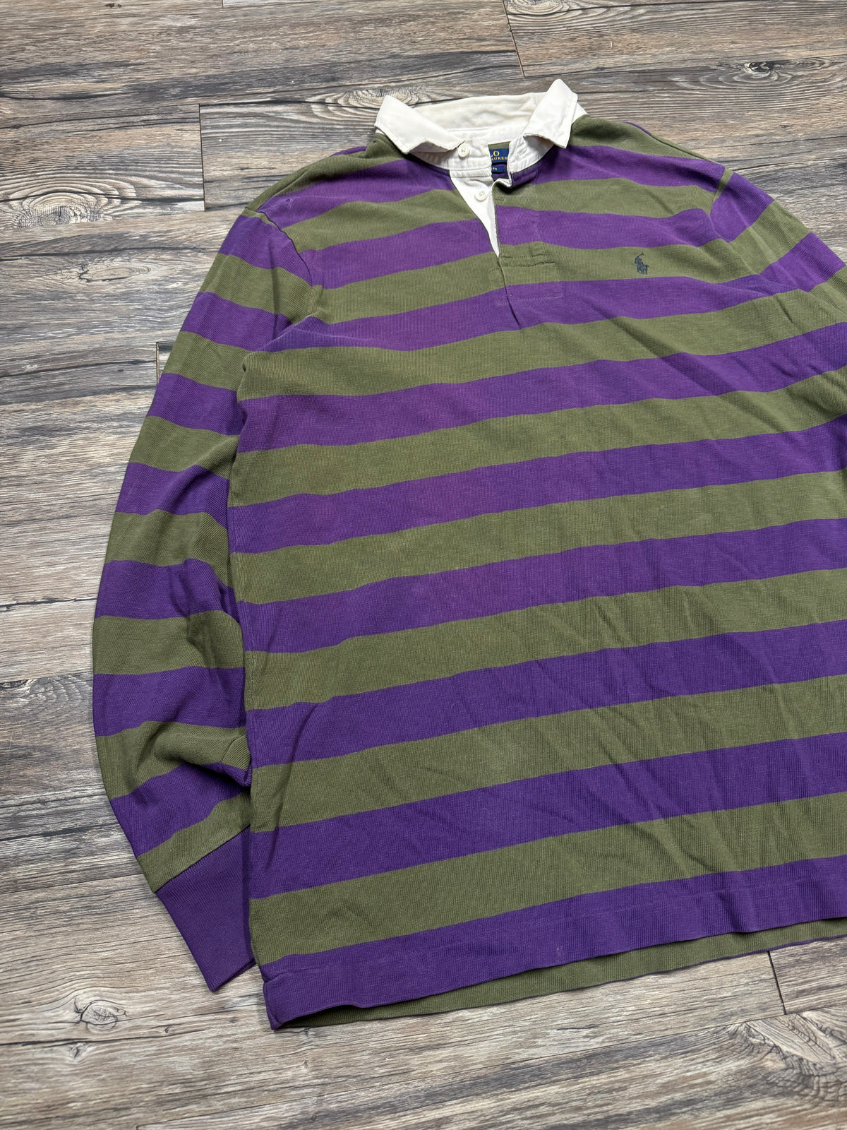 POLO RALPH LAUREN STRIPED LONG SLEEVE RUGBY POLO (XL)