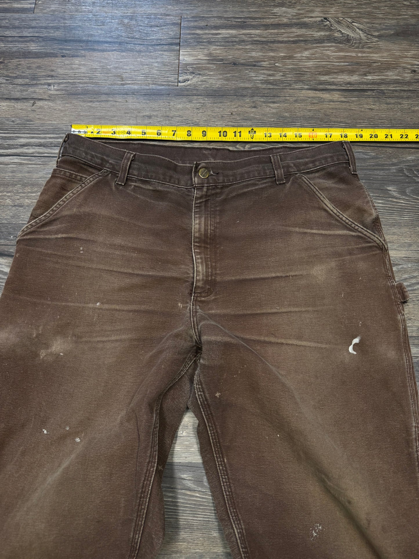 MOCHA CARHARTT DISTRESSED BAGGY CARPENTER PANTS (36x32)