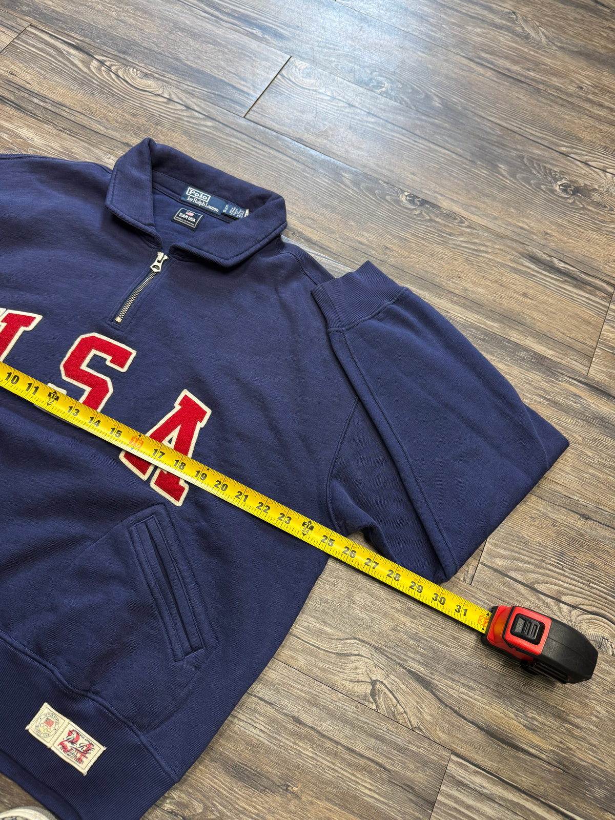 POLO RALPH LAUREN USA QUARTER ZIP SWEATSHIRT (XL)