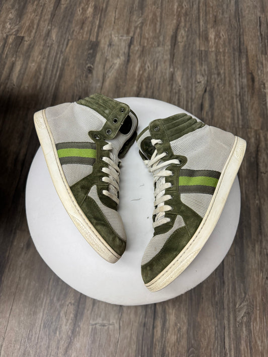 GUCCI SUEDE/MESH DAPPER HI-TOP SNEAKERS (41)