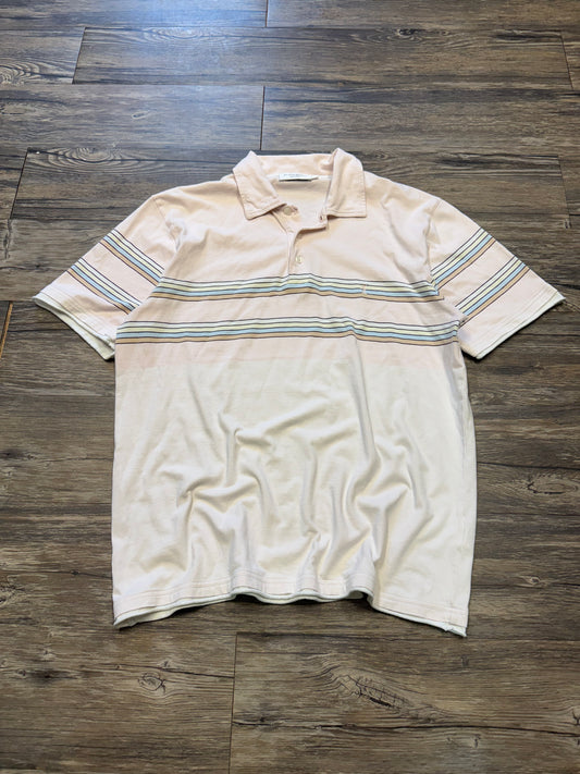 YVES SAINT LAURENT PASTEL STRIPED POLO (XL)