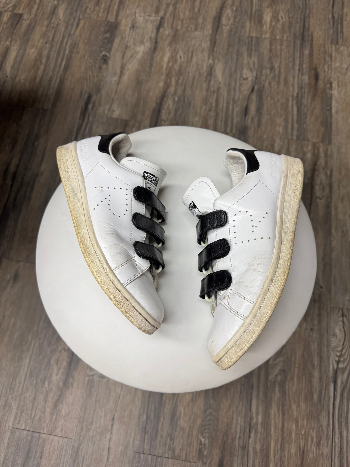 RAF SIMONS X STAN SMITHS VELCROW LEATHER LOW TOPS (7.5)