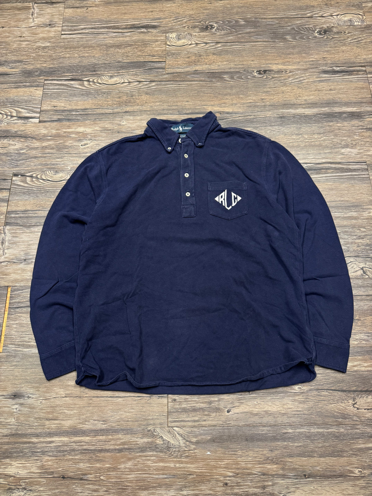 POLO RALPH LAUREN RLC COLLARED QUARTER BUTTON SHIRT (L)