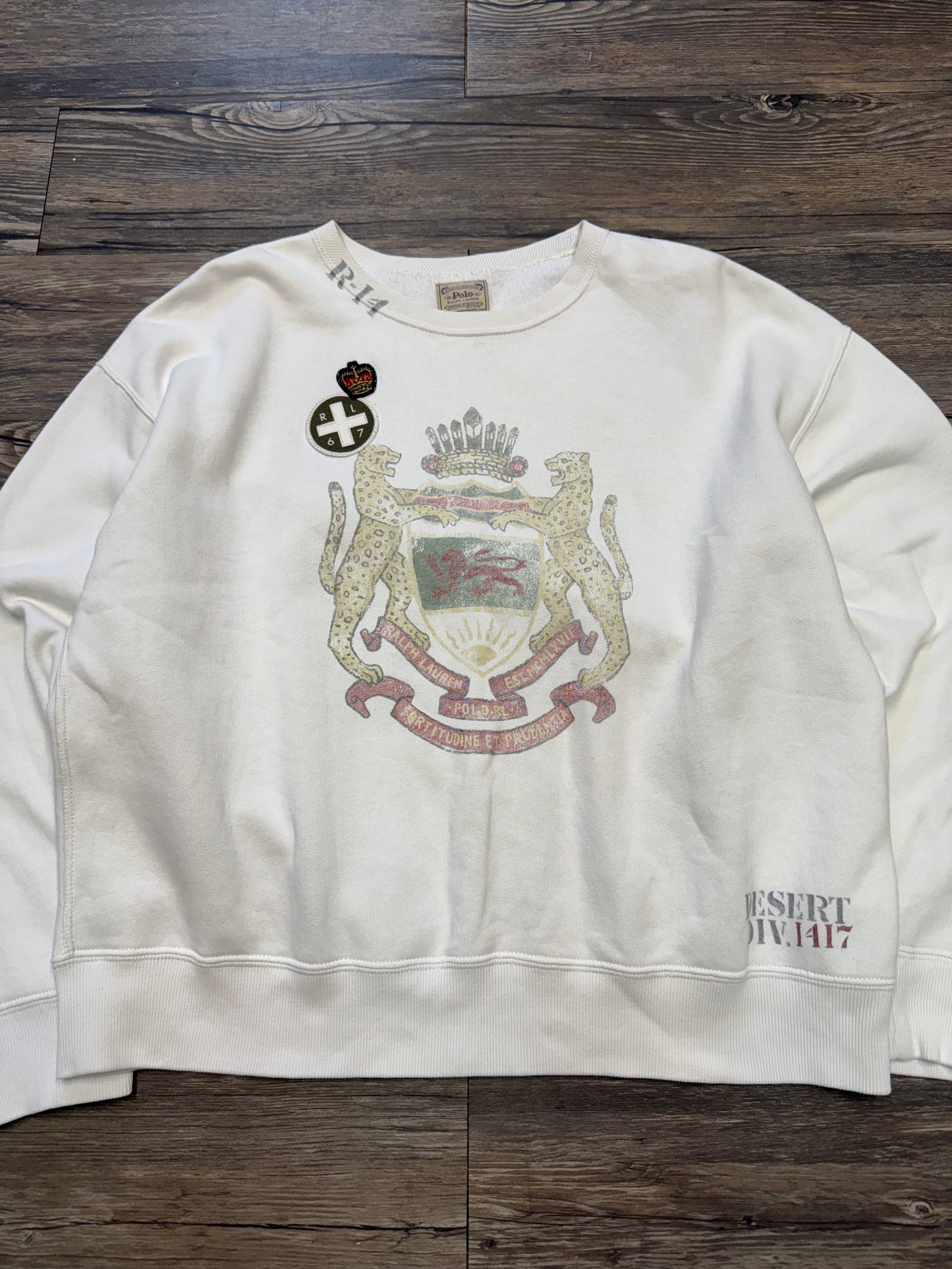 POLO RALPH LAUREN EURO EXCLUSIVE HAND STENCILED CREST CREWNECK (L)