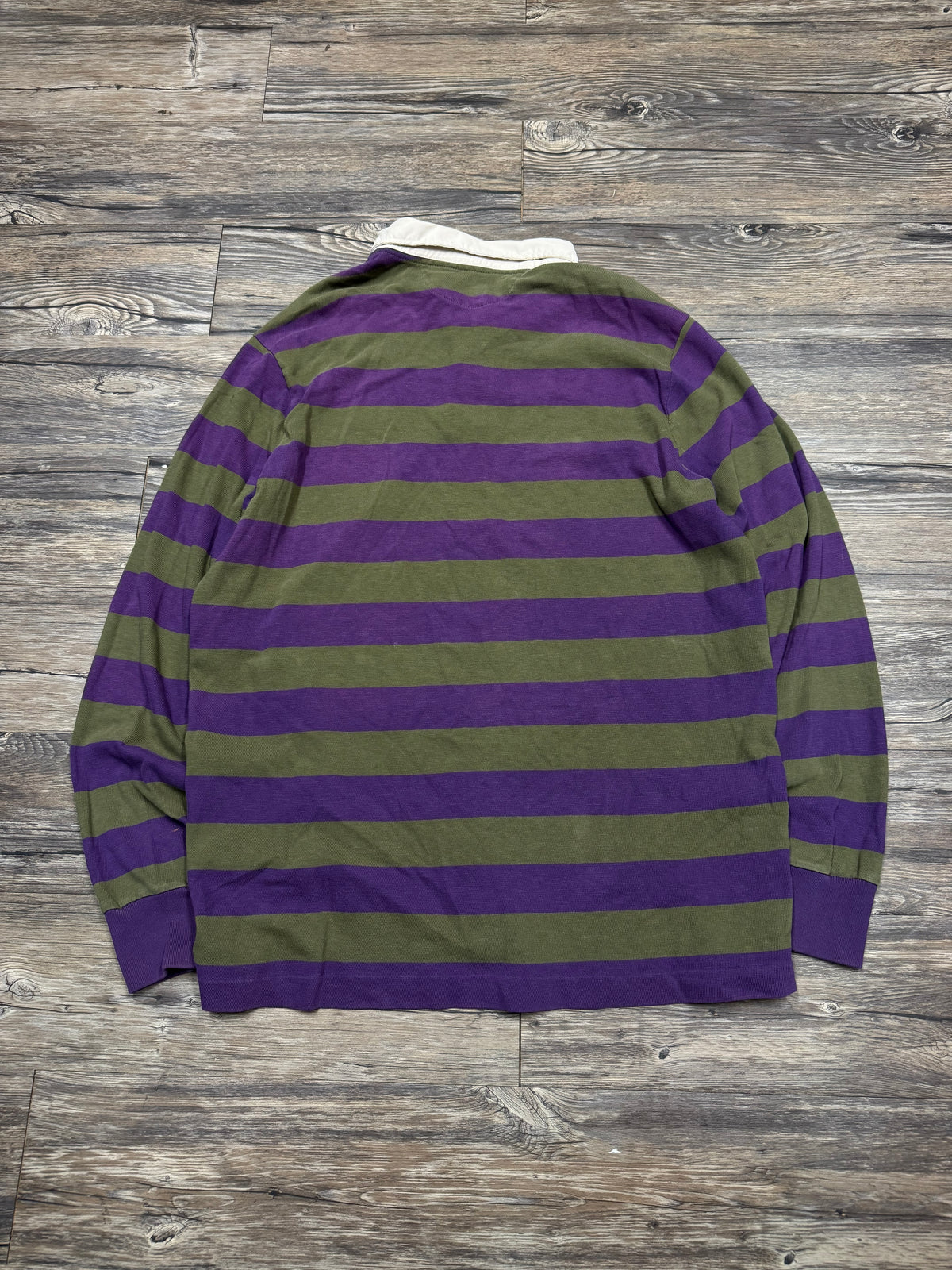 POLO RALPH LAUREN STRIPED LONG SLEEVE RUGBY POLO (XL)