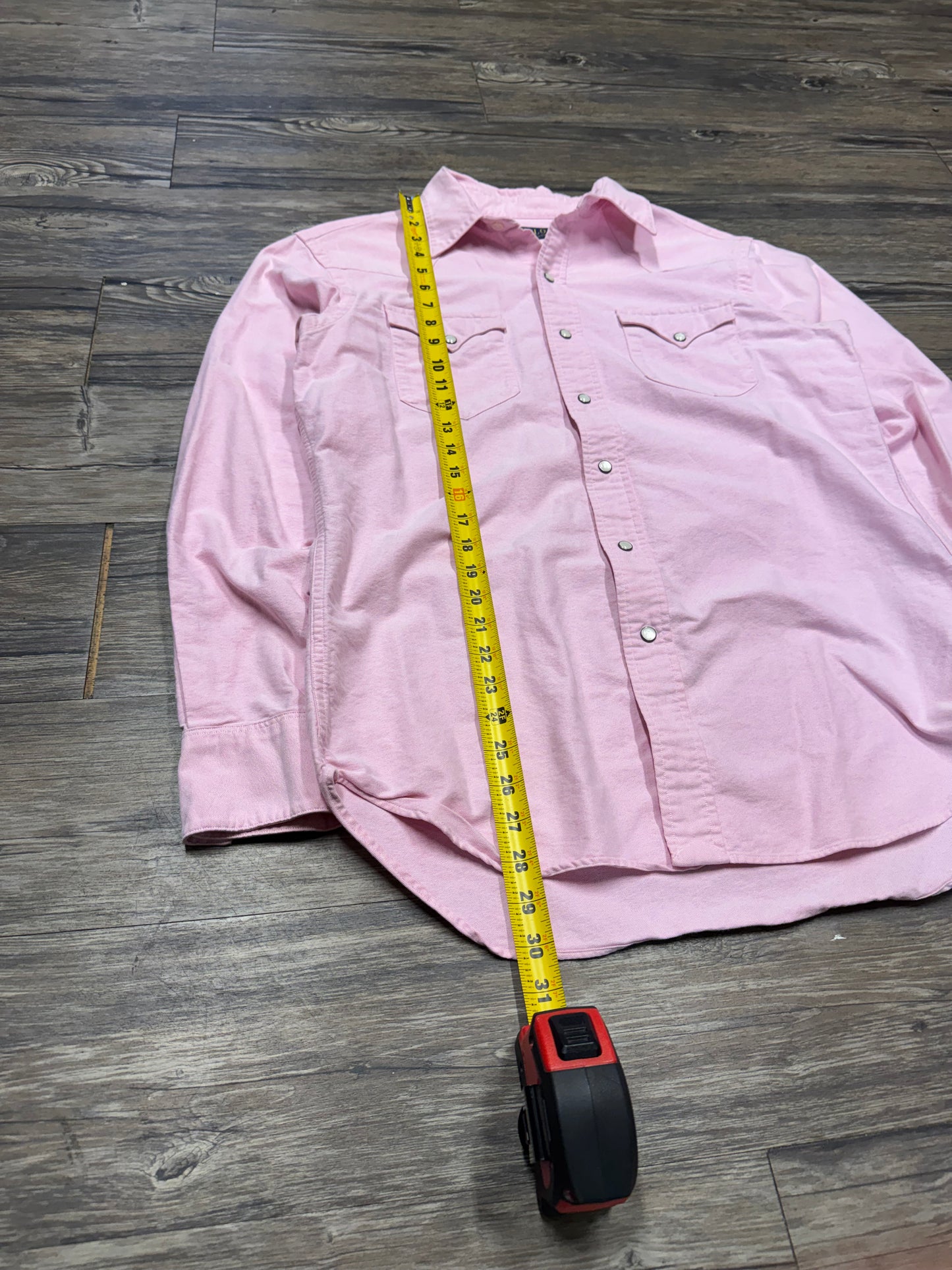 POLO RALPH LAUREN WESTERN STYLE BABY PINK BUTTON UP SHIRT (M)