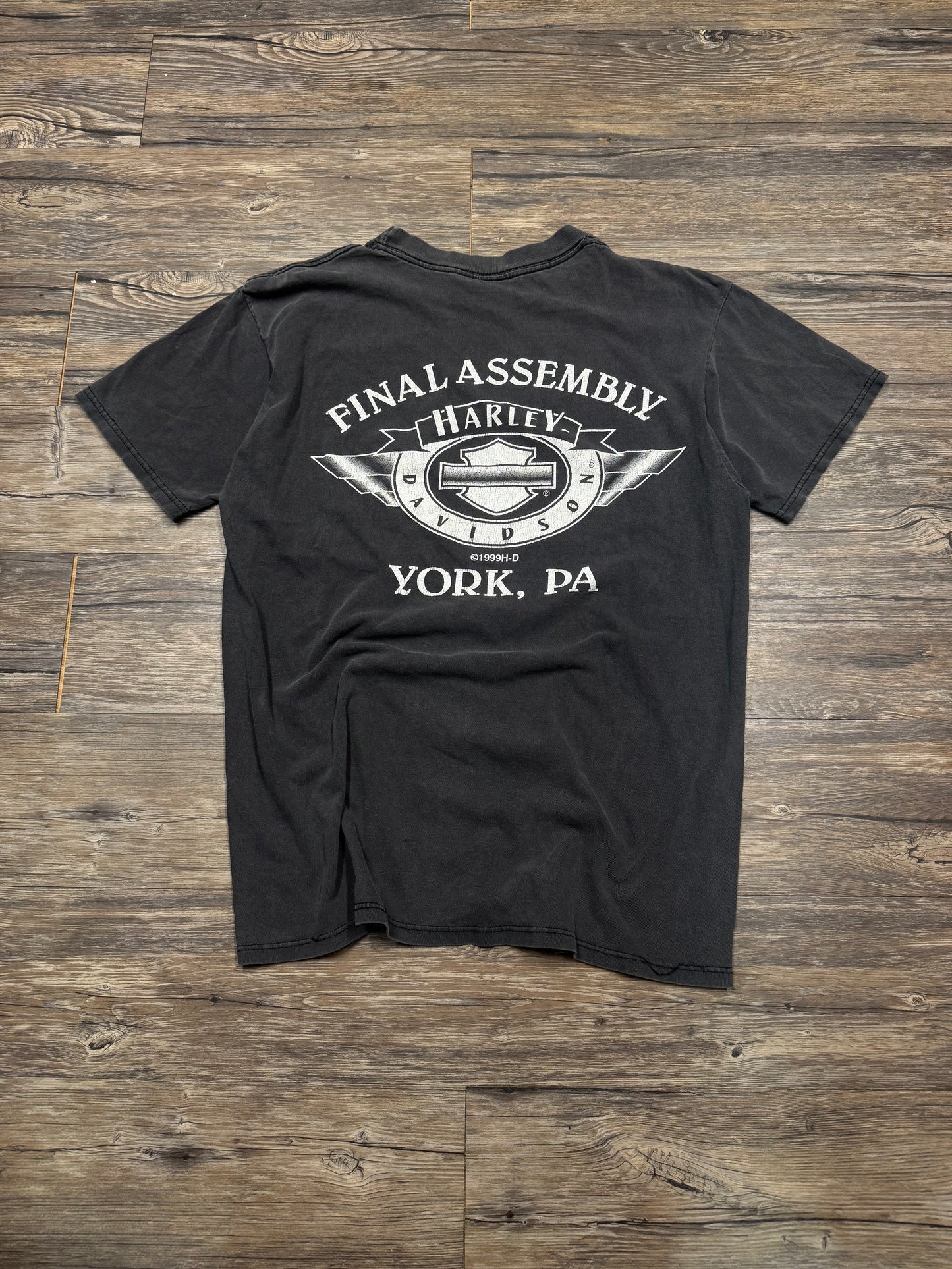 Y2K HARLEY DAVIDSON FADED GRAPHIC T-SHIRT (LARGE)